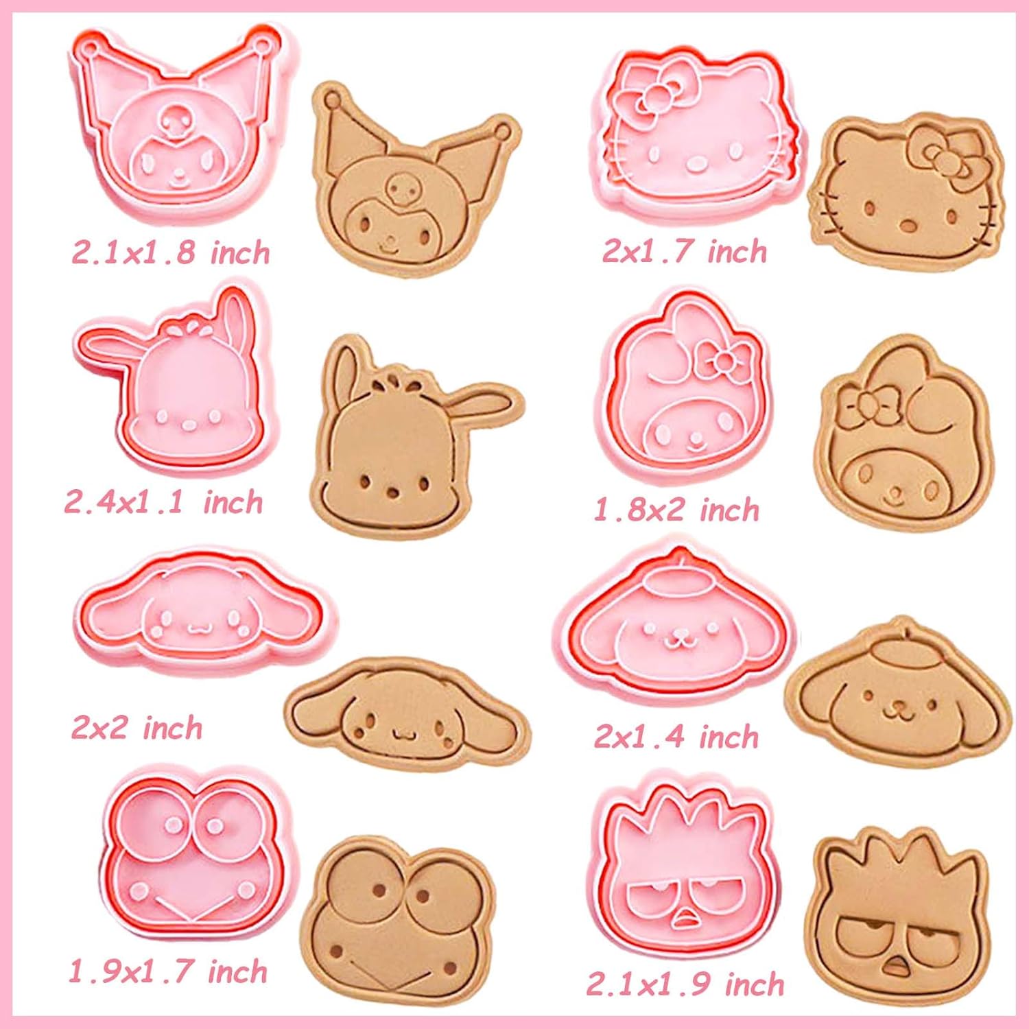 16-Piece Cute Cartoon Cookie Cutter Set for Kids - Mini Plastic Cutters and Stamps for Sandwiches, Fruit, and Pastries - Kawaii Baking Supplies