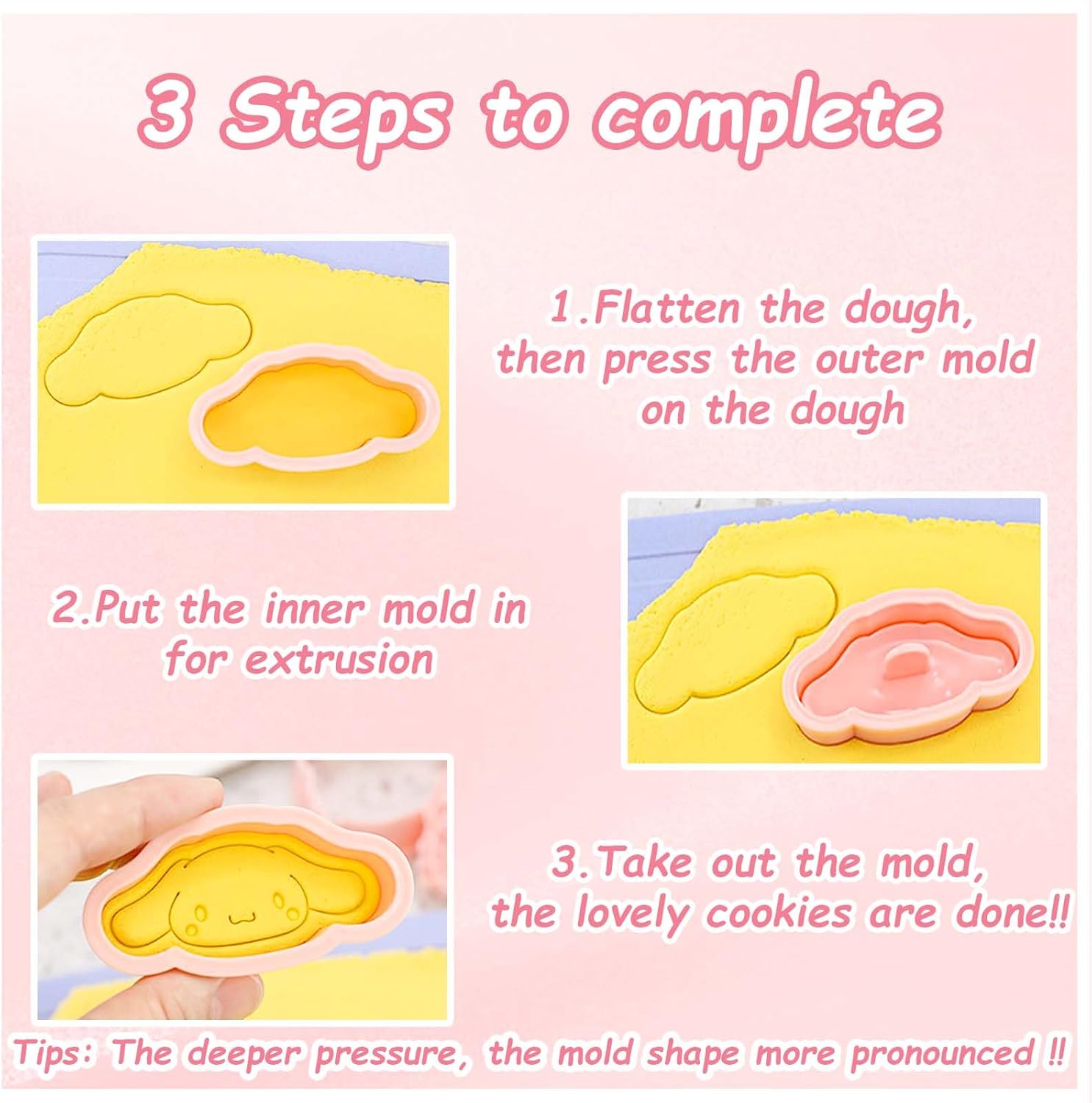 16-Piece Cute Cartoon Cookie Cutter Set for Kids - Mini Plastic Cutters and Stamps for Sandwiches, Fruit, and Pastries - Kawaii Baking Supplies