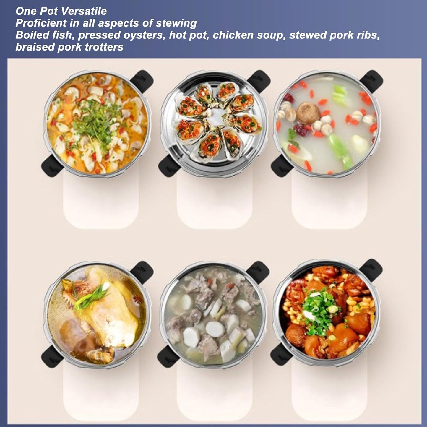 1.6 Quart Stainless Steel Pressure Cooker Safe for Gas Stove & Induction Cooker - Explosion Proof Mini Oyster Fish Head Pot