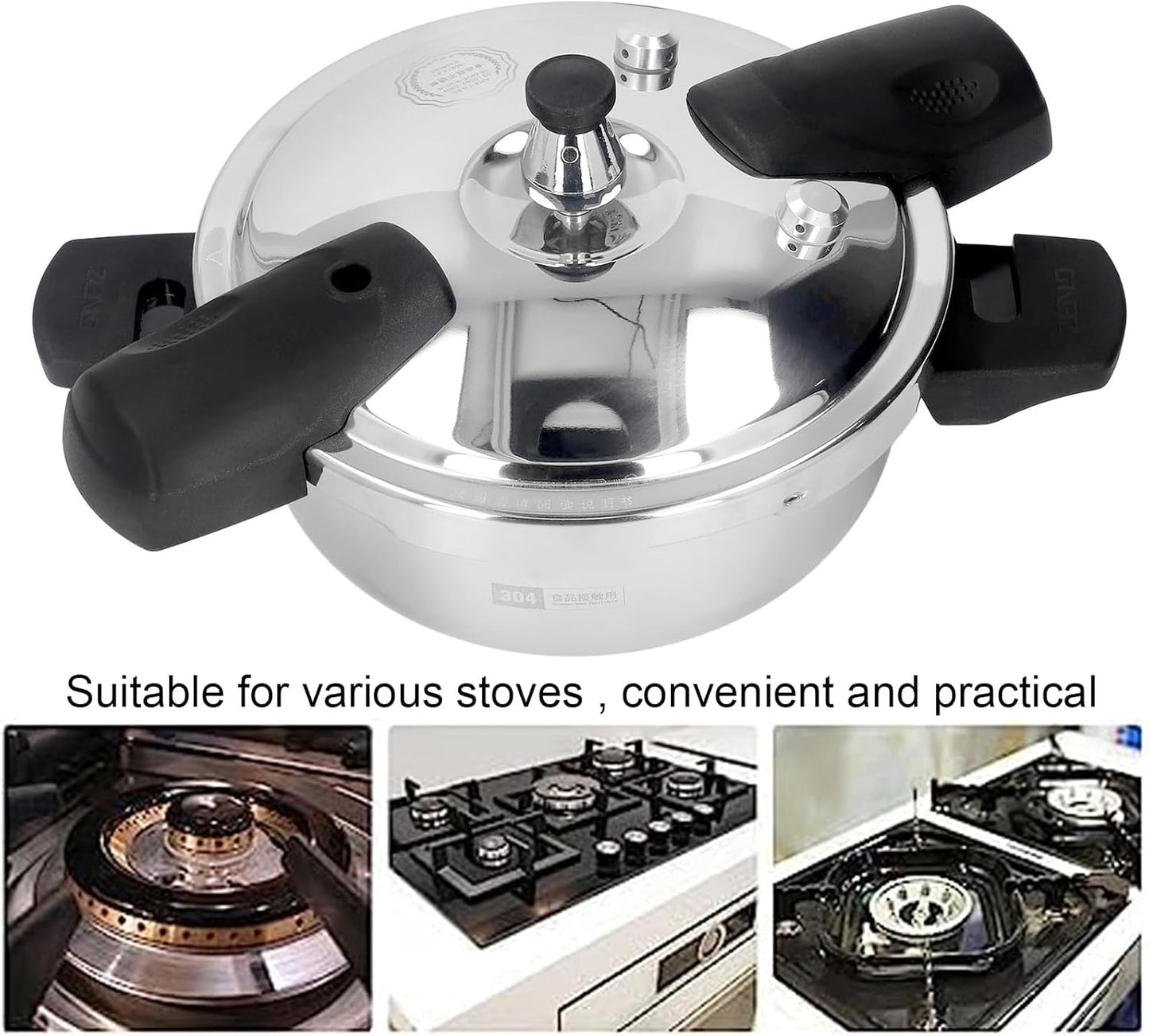 1.6 Quart Stainless Steel Pressure Cooker Safe for Gas Stove & Induction Cooker - Explosion Proof Mini Oyster Fish Head Pot