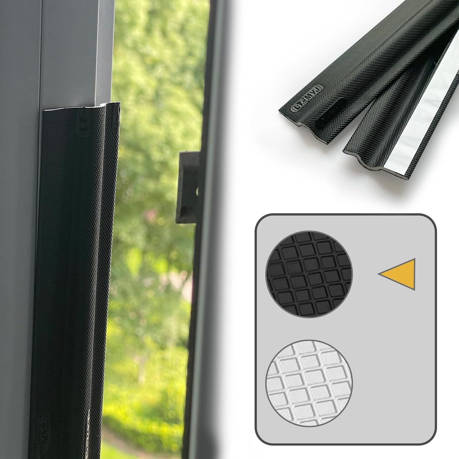 16.4ft Black Window Adhesive Weather Stripping Seal Strip for Sound and Heat Insulation, Dust and Water Prevention