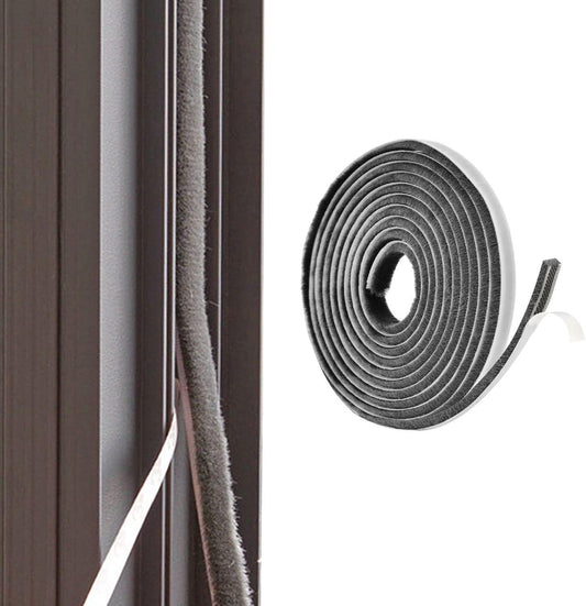 16.5FT Brush Weather Stripping for Sliding Windows/Glass Doors - Self Adhesive Seal Strip Draft Stoppers - 11/32" Wide X 3/16" Thick