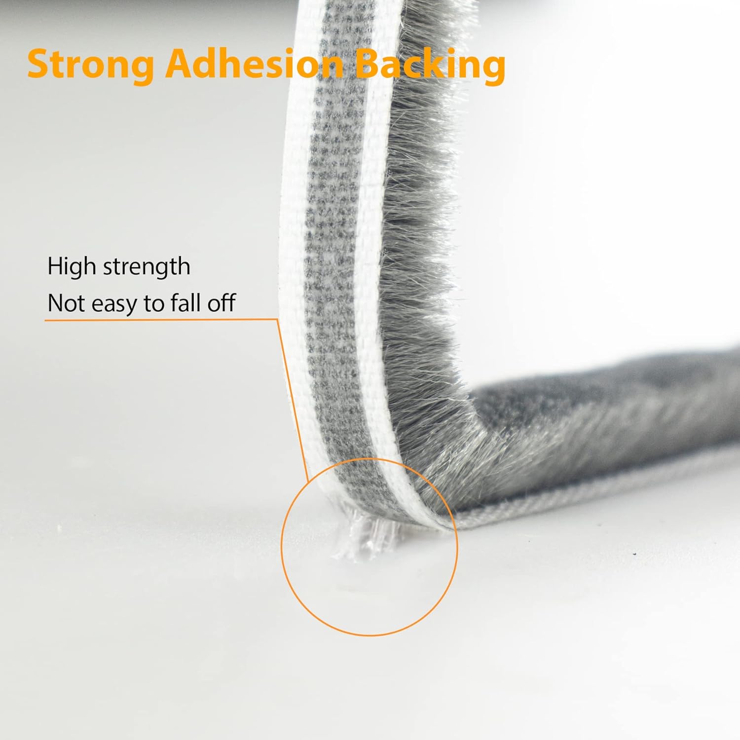 16.5FT Self Adhesive Brush Weather Stripping Seal for Windows & Doors - Soundproof, Windproof, Dustproof - Strong Stickiness - 0.35'' Wide x 0.2'' Thick - White