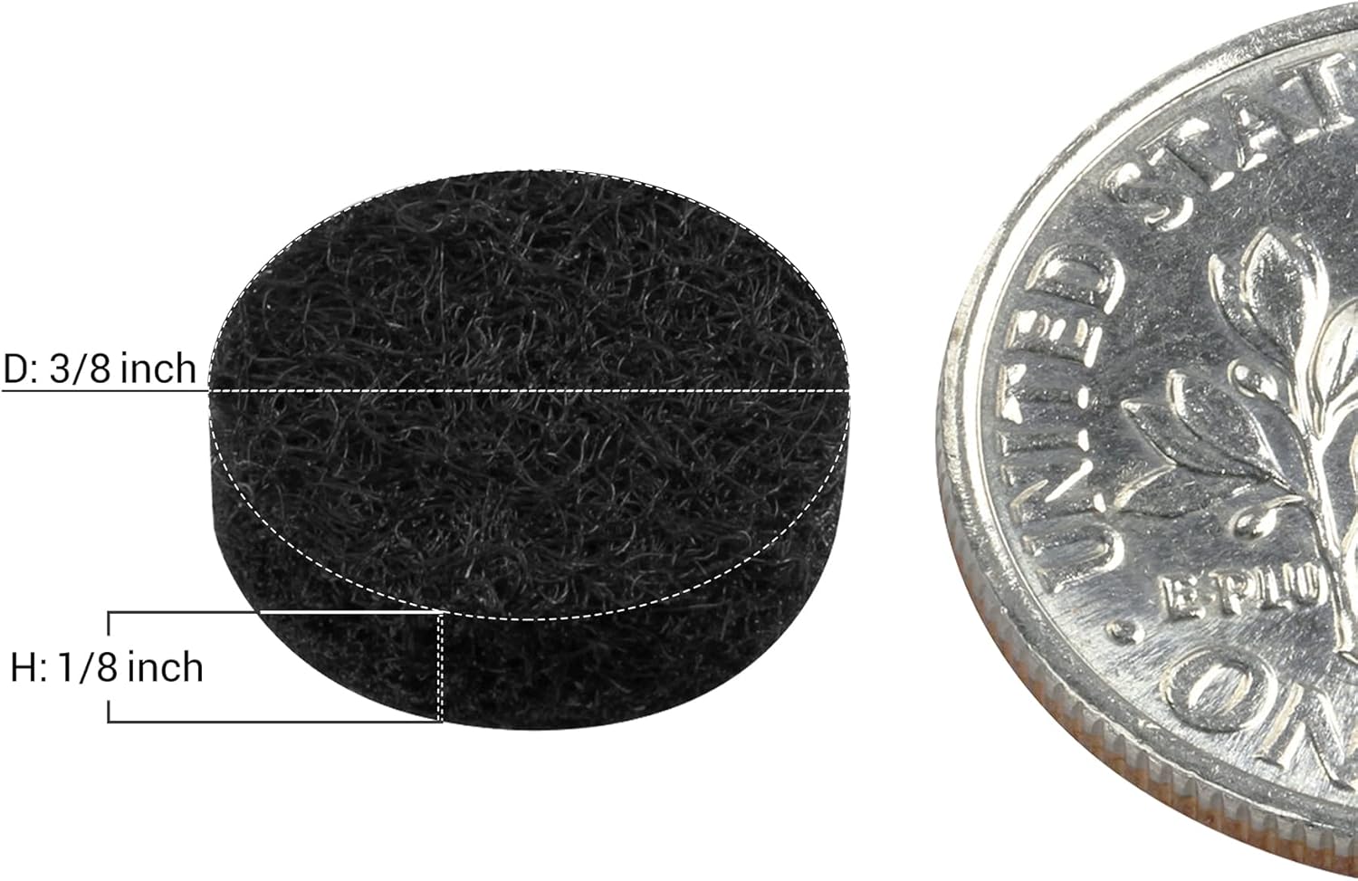 168 Pack Rok Hardware Heavy Duty 3/8" Self-Adhesive Felt Pads Black for Furniture/Cabinet, Round Shape