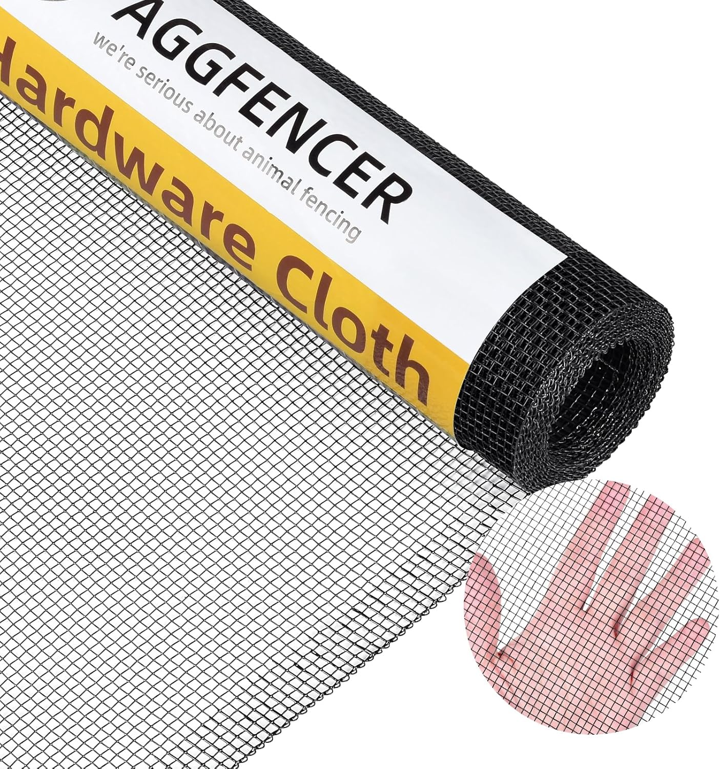 16in x 10ft Black PVC Coated Hardware Cloth Wire Mesh Roll - 1/8 inch, 27Ga Galvanized Metal Fencing for Garden Plants and Bees - WildKart