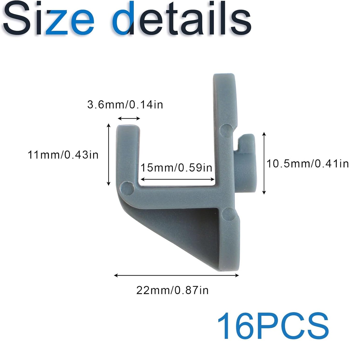 16PCS INCREWAY Freezer Shelf Clip Hooks for Turbo Air Commercial Freezers and Refrigerators - Replacement Shelf Support Pegs