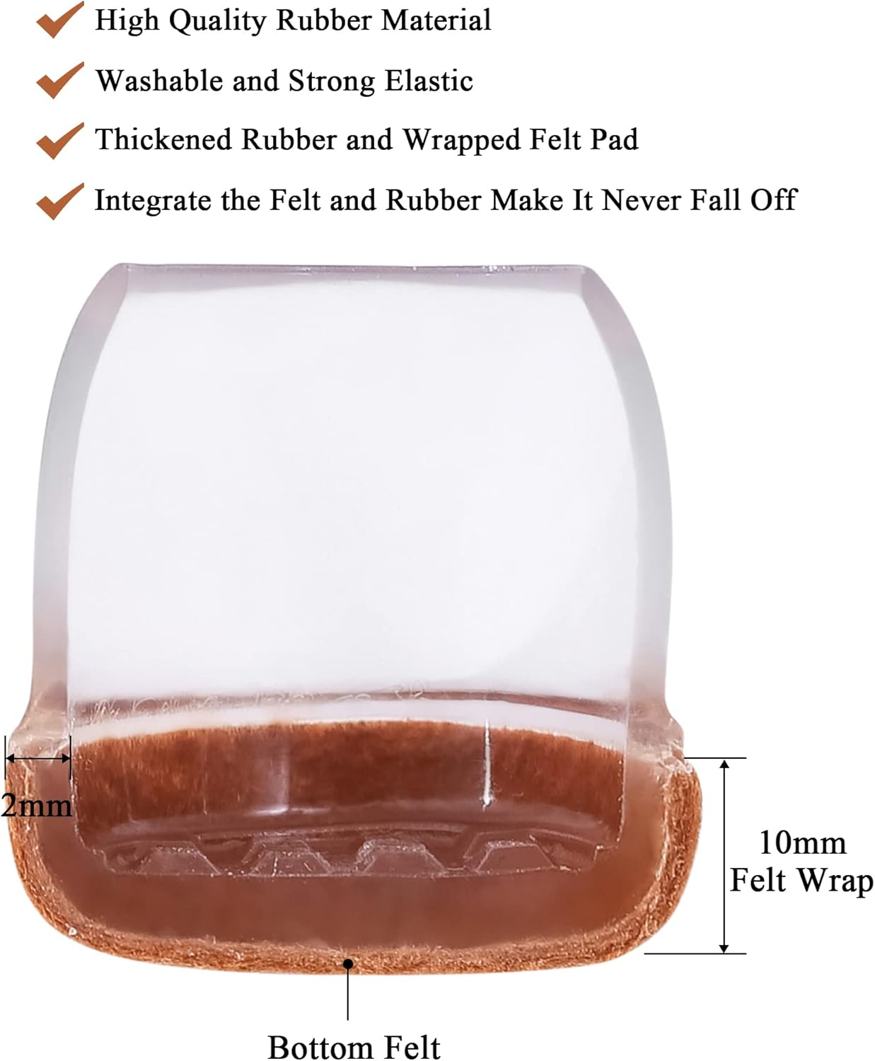 16Pcs Small Clear Silicone Chair Leg Caps 1 inch - Furniture Pads for Hardwood Floors - Round Floor Protectors