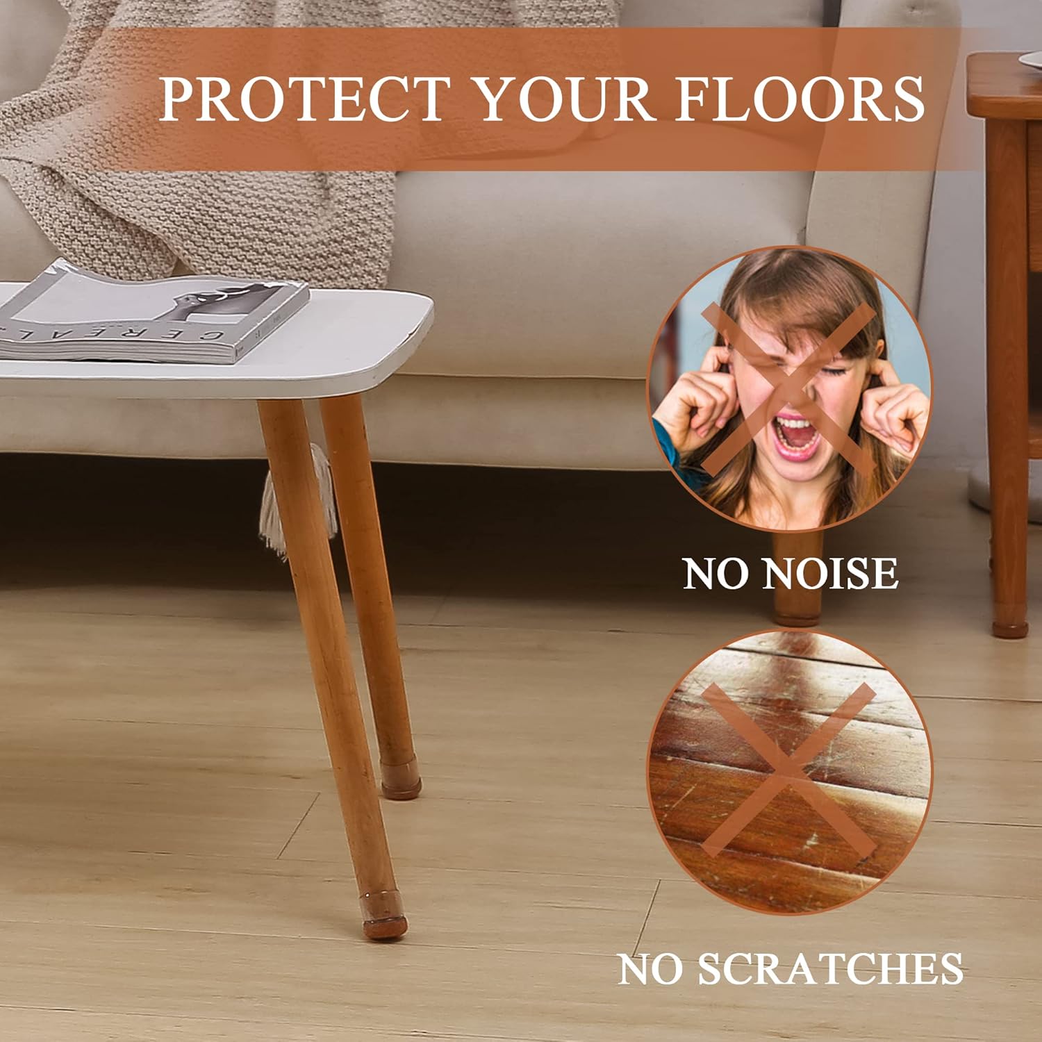 16Pcs Small Clear Silicone Chair Leg Caps 1 inch - Furniture Pads for Hardwood Floors - Round Floor Protectors