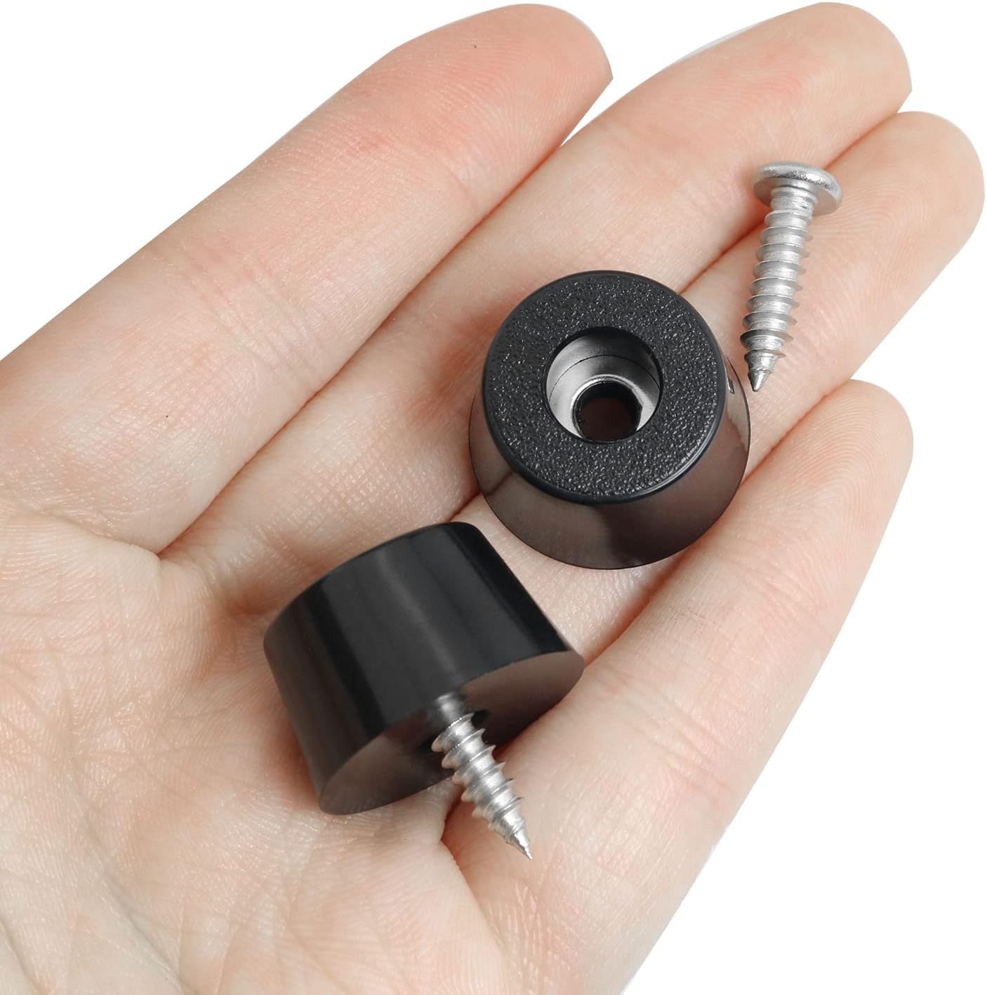 16PCS Soft Non Slip Black Rubber Bumpers Pads with Screws for Furniture, Electronics, Appliances - Non Marking Rubber Feet