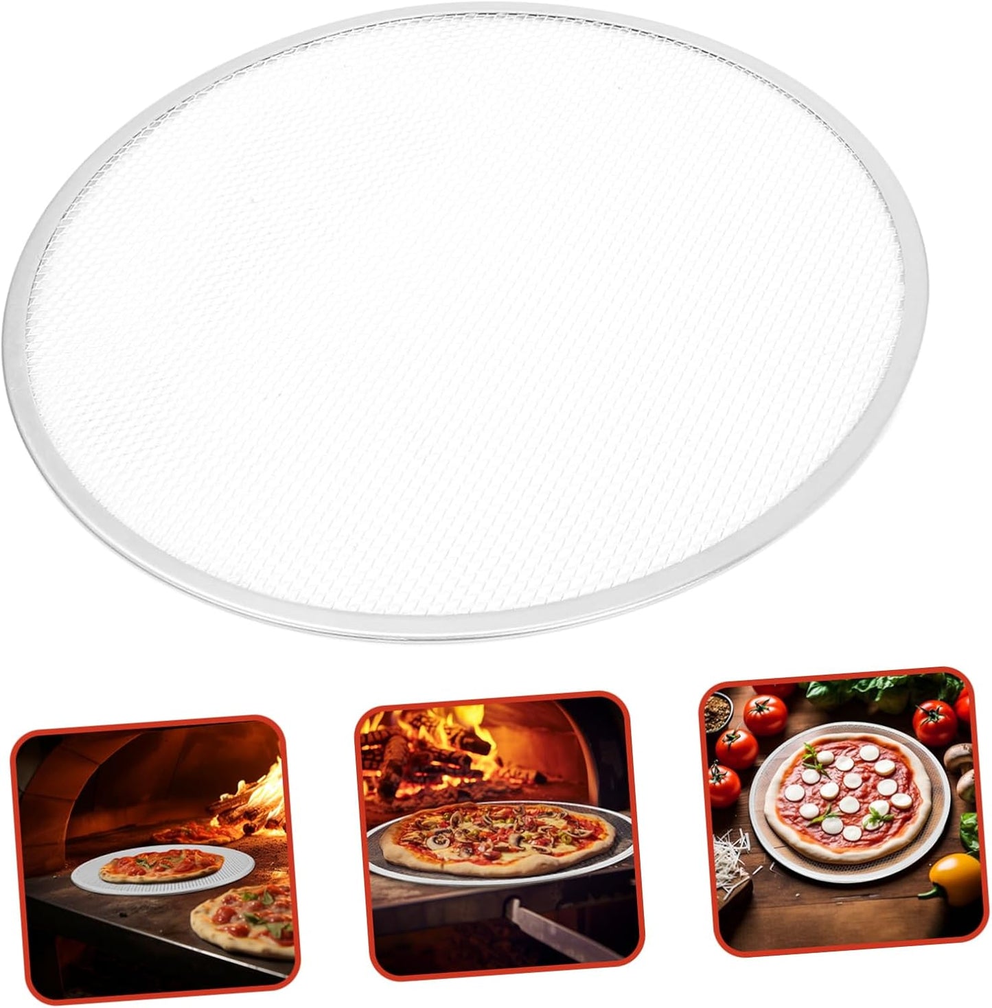 17 Inch Alipis Pizza Pan with Holes - Non Stick Pizza Baking Screen for Oven - Mesh Tray Cooling Rack Pie Pan - Pizza Oven Accessories