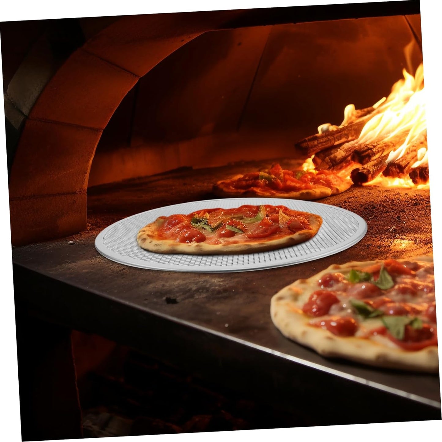 17 Inch Alipis Pizza Pan with Holes - Non Stick Pizza Baking Screen for Oven - Mesh Tray Cooling Rack Pie Pan - Pizza Oven Accessories