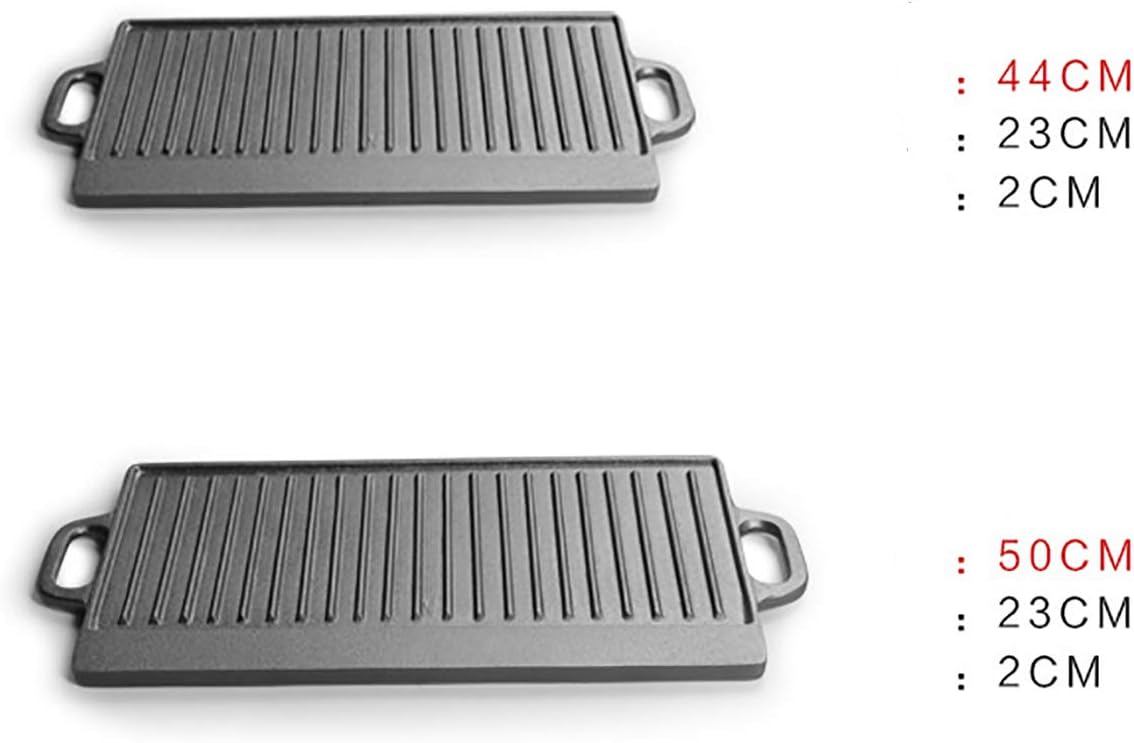 17-inch x 10-inch Rong Tian X Cast Iron Reversible Grill/Griddle Pan - Pre-Seasoned for Cooking Versatility