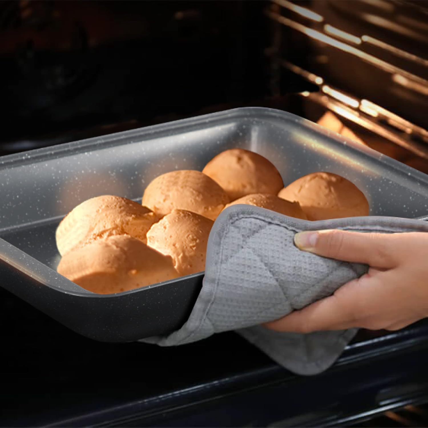 17 Piece Non Stick Pots and Pans Set with Granite Stone Coating for Induction Cooktops in Grey - MAISON ARTS