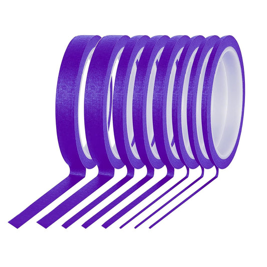 176 Yards Thin Painters Tape Variety Pack - 8 Rolls 1/8, 1/4, 1/2 inch Width for Masking, Pinstriping, DIY Art - Easy to Use for Large Projects