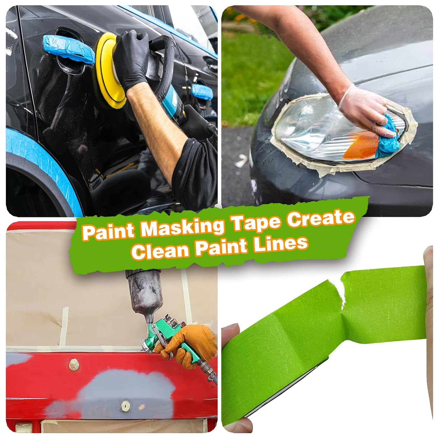 176 Yards Thin Painters Tape Variety Pack - 8 Rolls 1/8, 1/4, 1/2 inch Width for Masking, Pinstriping, DIY Art - Easy to Use for Large Projects