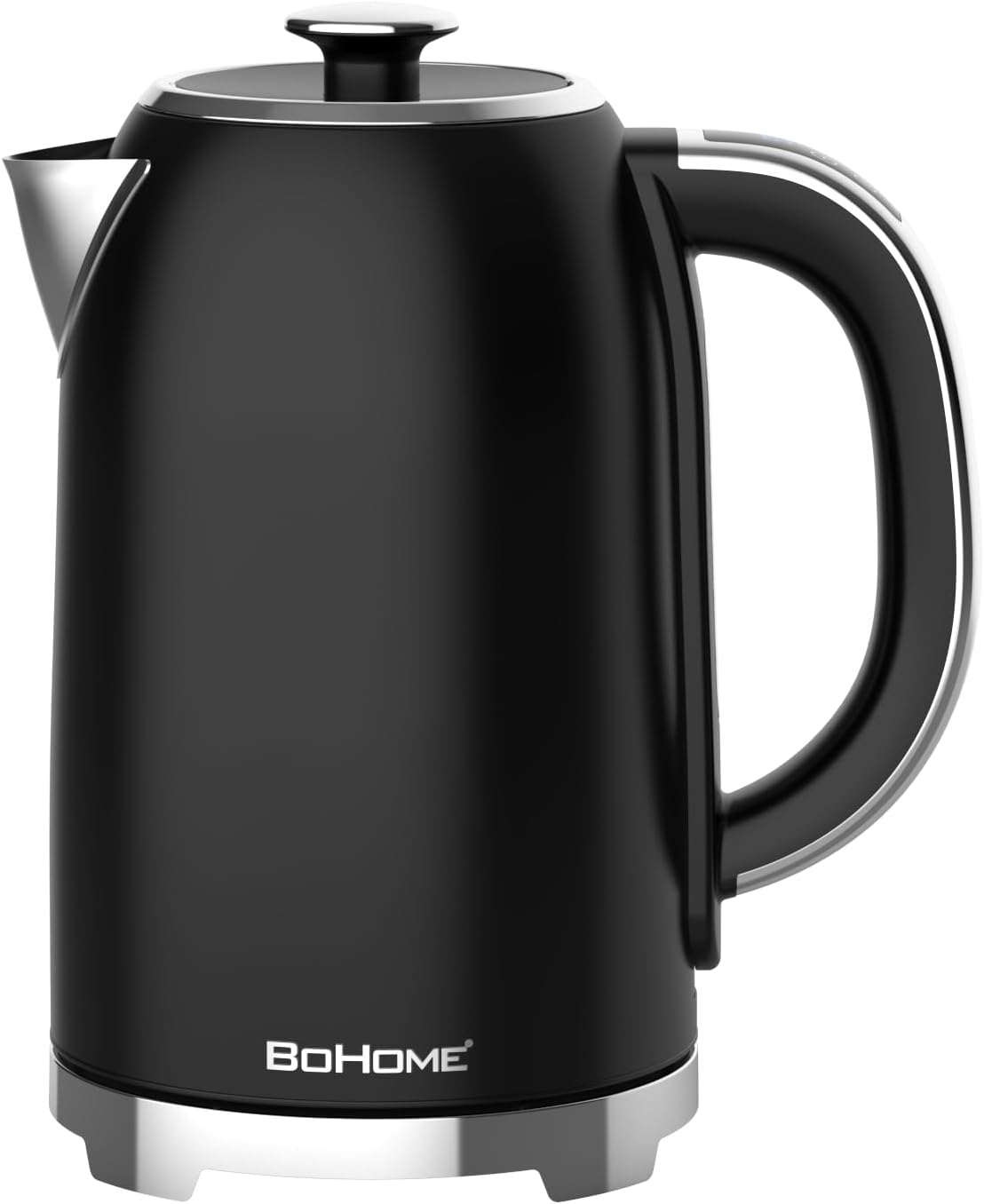 1.7L BOHOME Electric Kettle - 1500W Stainless Steel Hot Water Kettle for Coffee & Tea - Digital Touch Panel, Keep Warm, Auto Shutoff, BPA-Free - Black