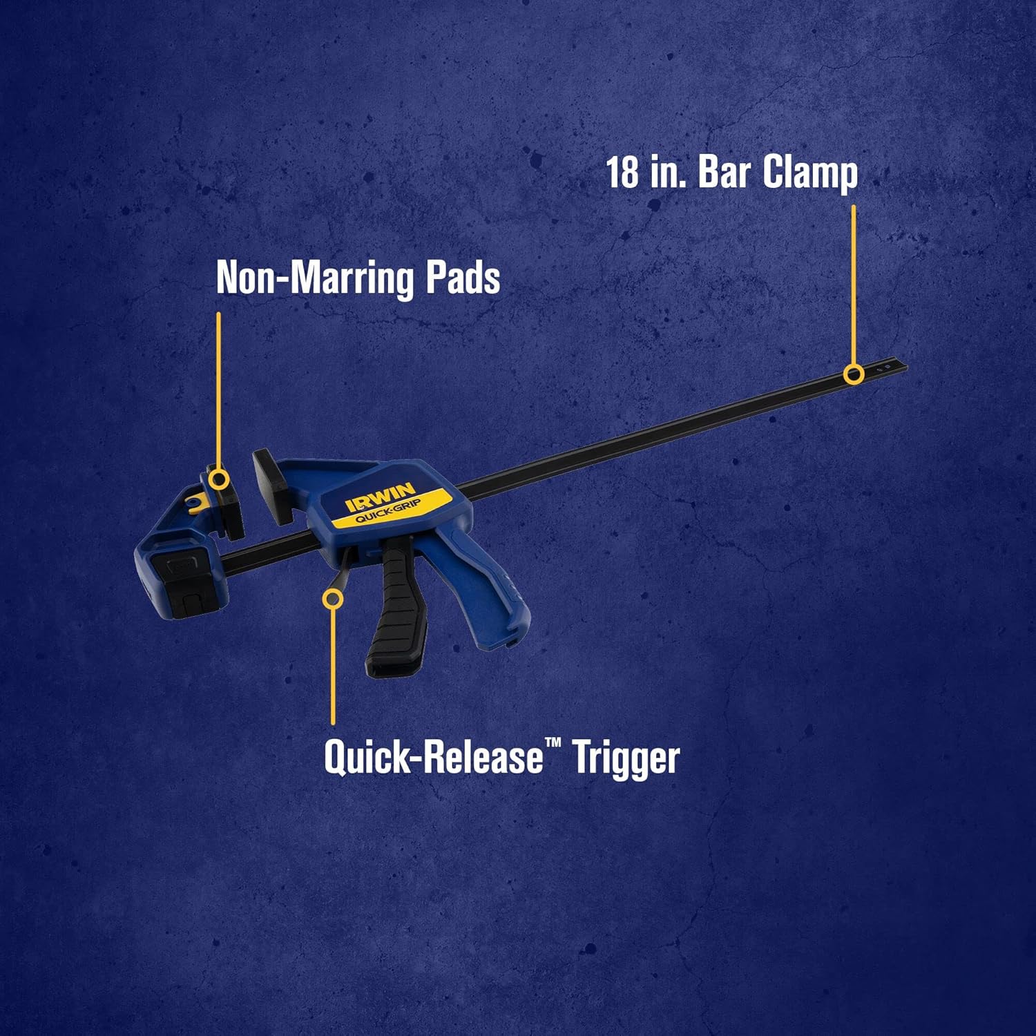 18-Inch IRWIN QUICK-GRIP Bar Clamp, One-Handed Operation, Medium-Duty Strength