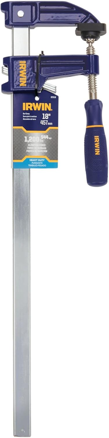 18-Inch IRWIN Tools QUICK-GRIP Bar Clamp for Woodworking and DIY Projects