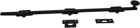 18" Matte Black Dutch Door Bolt - Solid Brass Construction - Made in Taiwan - 1 Pack