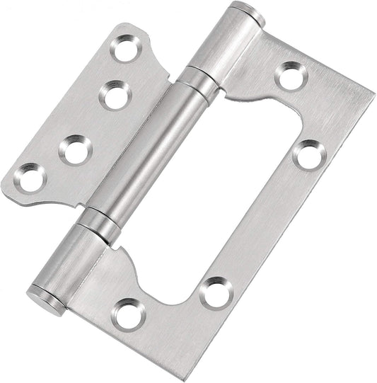 18 Pack 4 x 3 Inch Stainless Steel Non Mortise Door Hinges with Mounting Screws, Brushed Surface Silver Finish - 9 Pairs