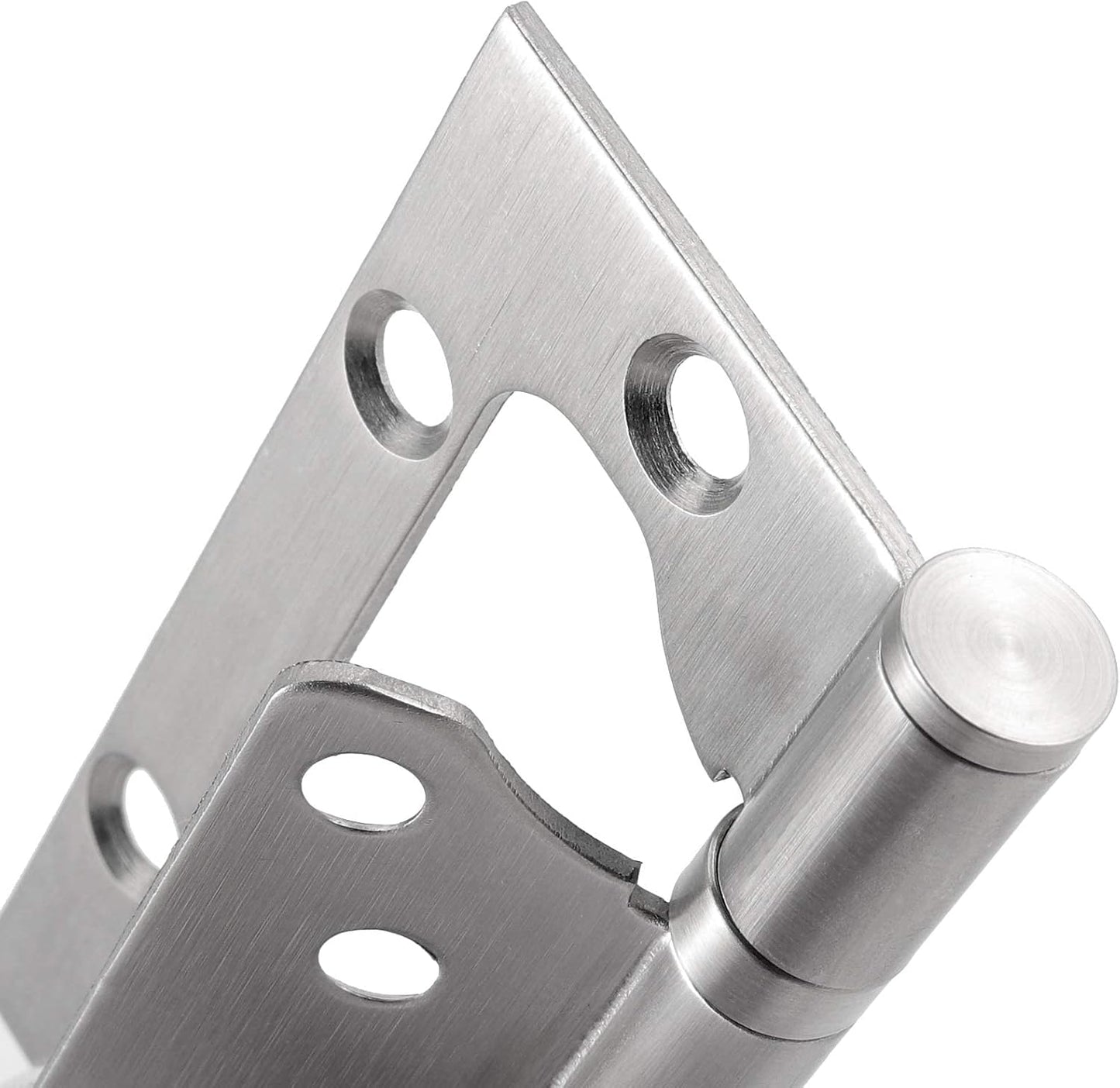 18 Pack 4 x 3 Inch Stainless Steel Non Mortise Door Hinges with Mounting Screws, Brushed Surface Silver Finish - 9 Pairs