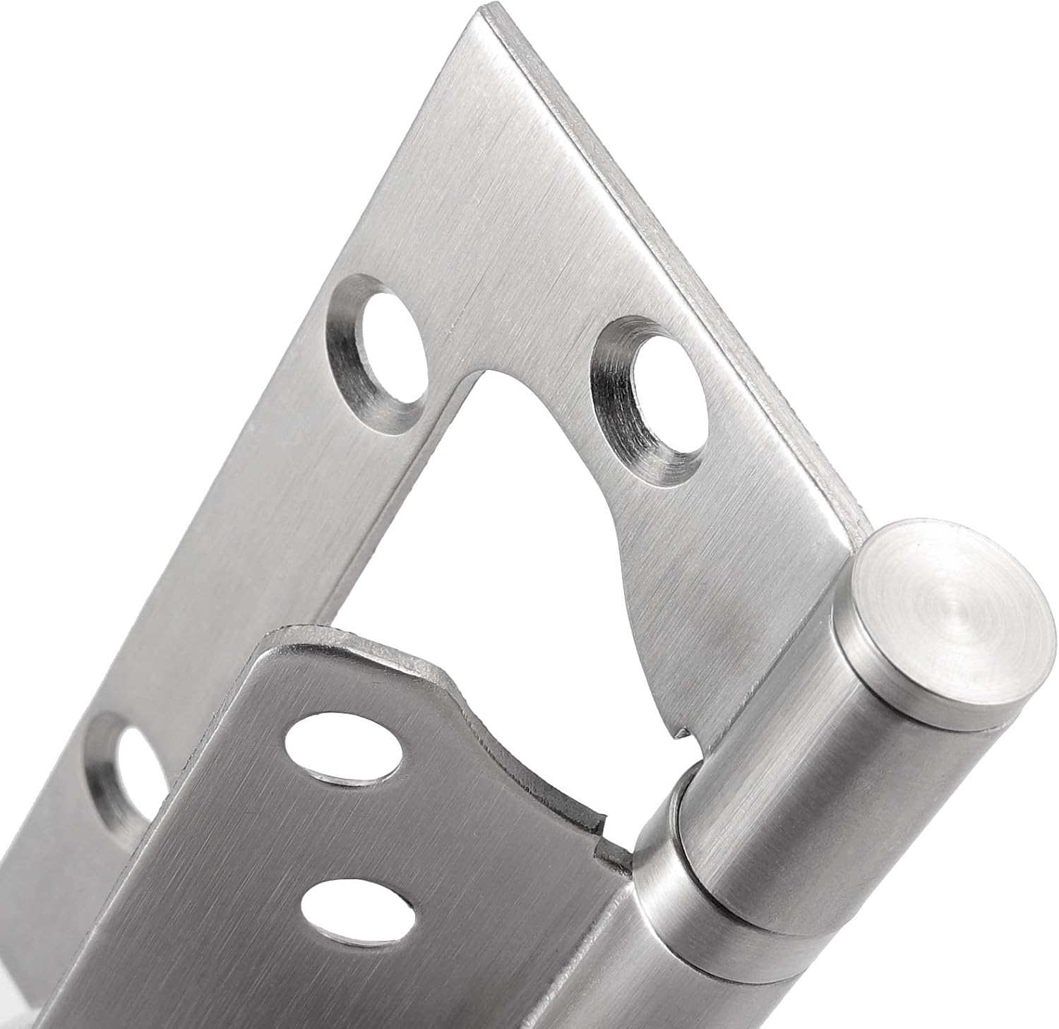 18 Pack 4 x 3 Inch Stainless Steel Non Mortise Door Hinges with Mounting Screws, Brushed Surface Silver Finish - 9 Pairs