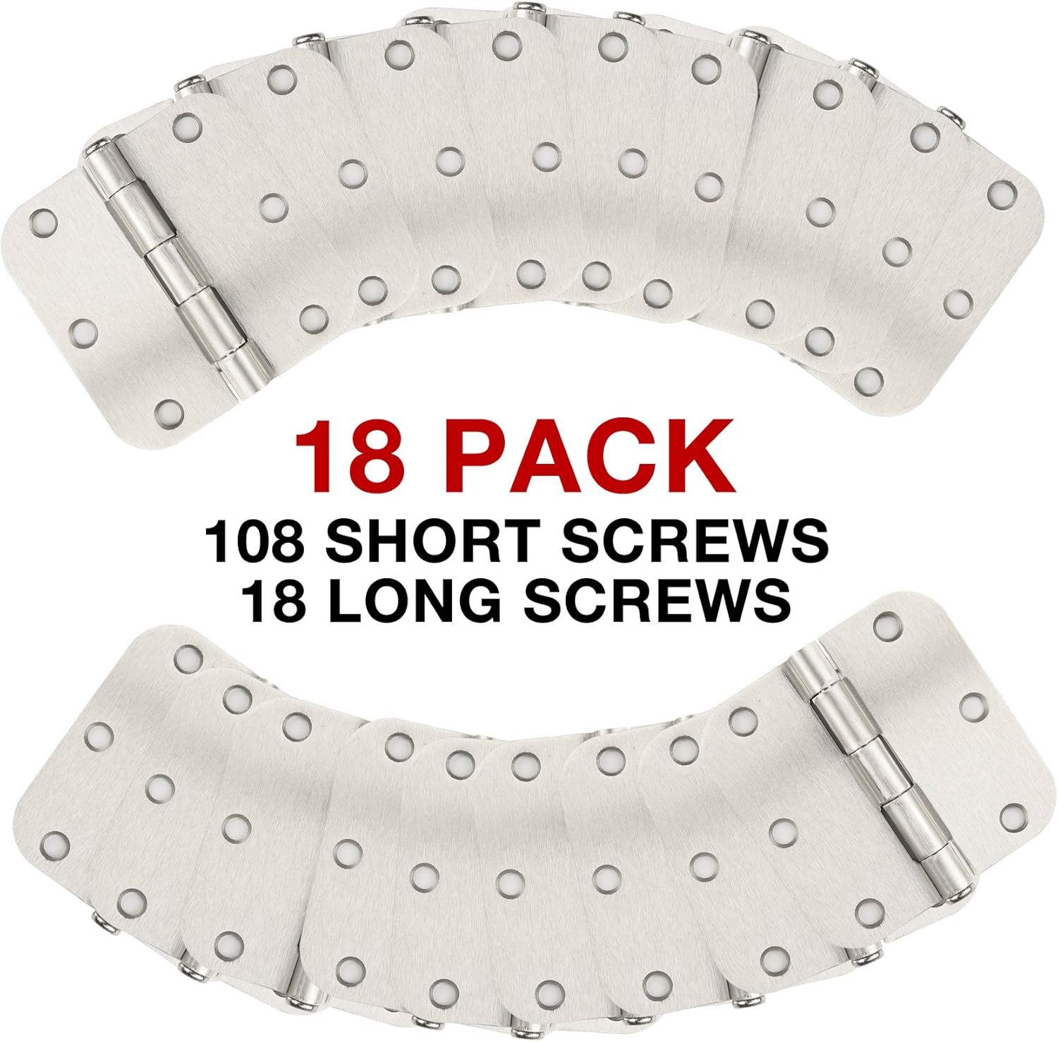 18-Pack Brushed Nickel Interior Door Hinges - 3.5 Inch with 5/8” Radius Corners - Silver Hardware Controls - WildKart