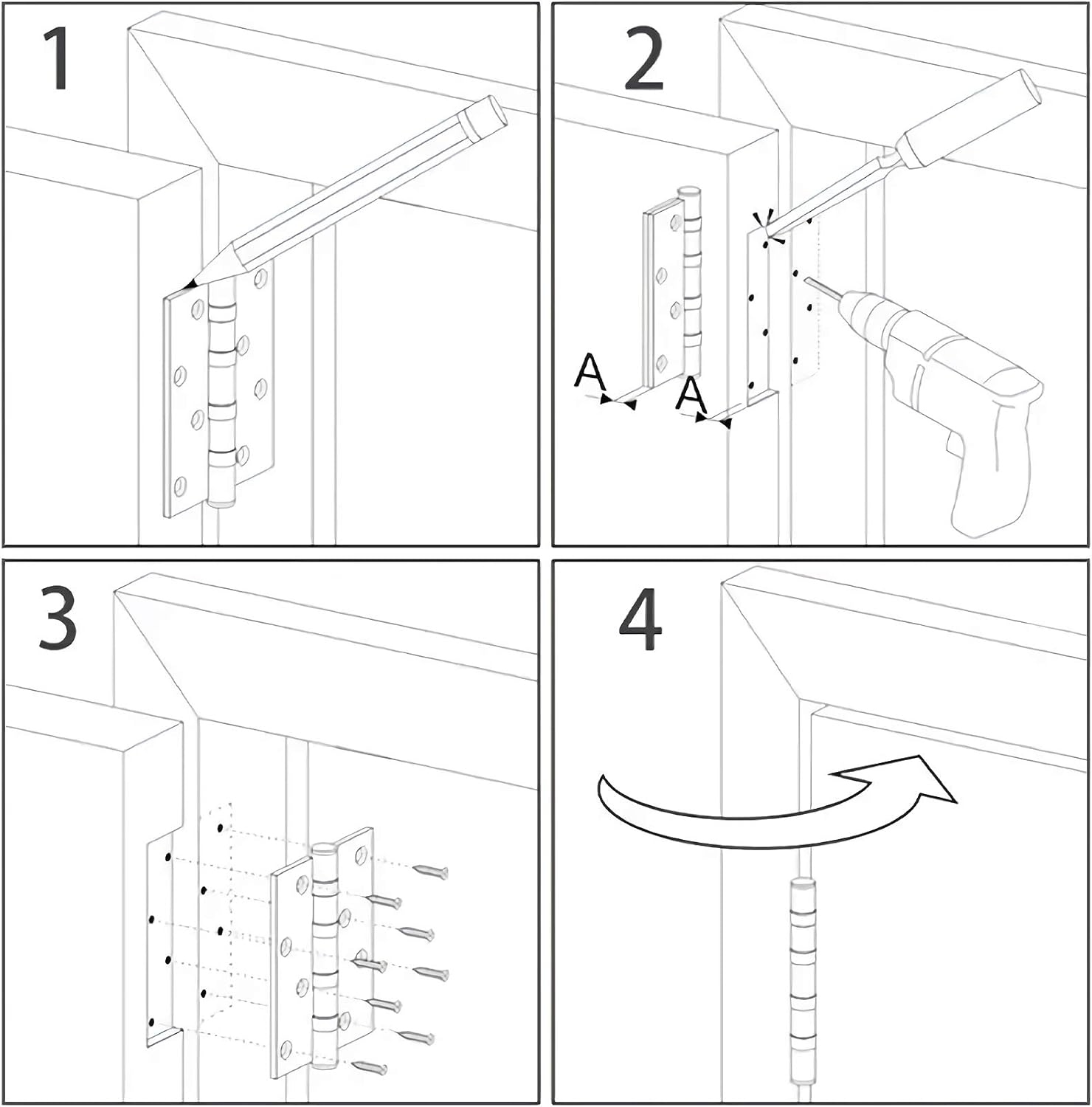 18-Pack Brushed Nickel Interior Door Hinges - 3.5 Inch with 5/8” Radius Corners - Silver Hardware Controls - WildKart