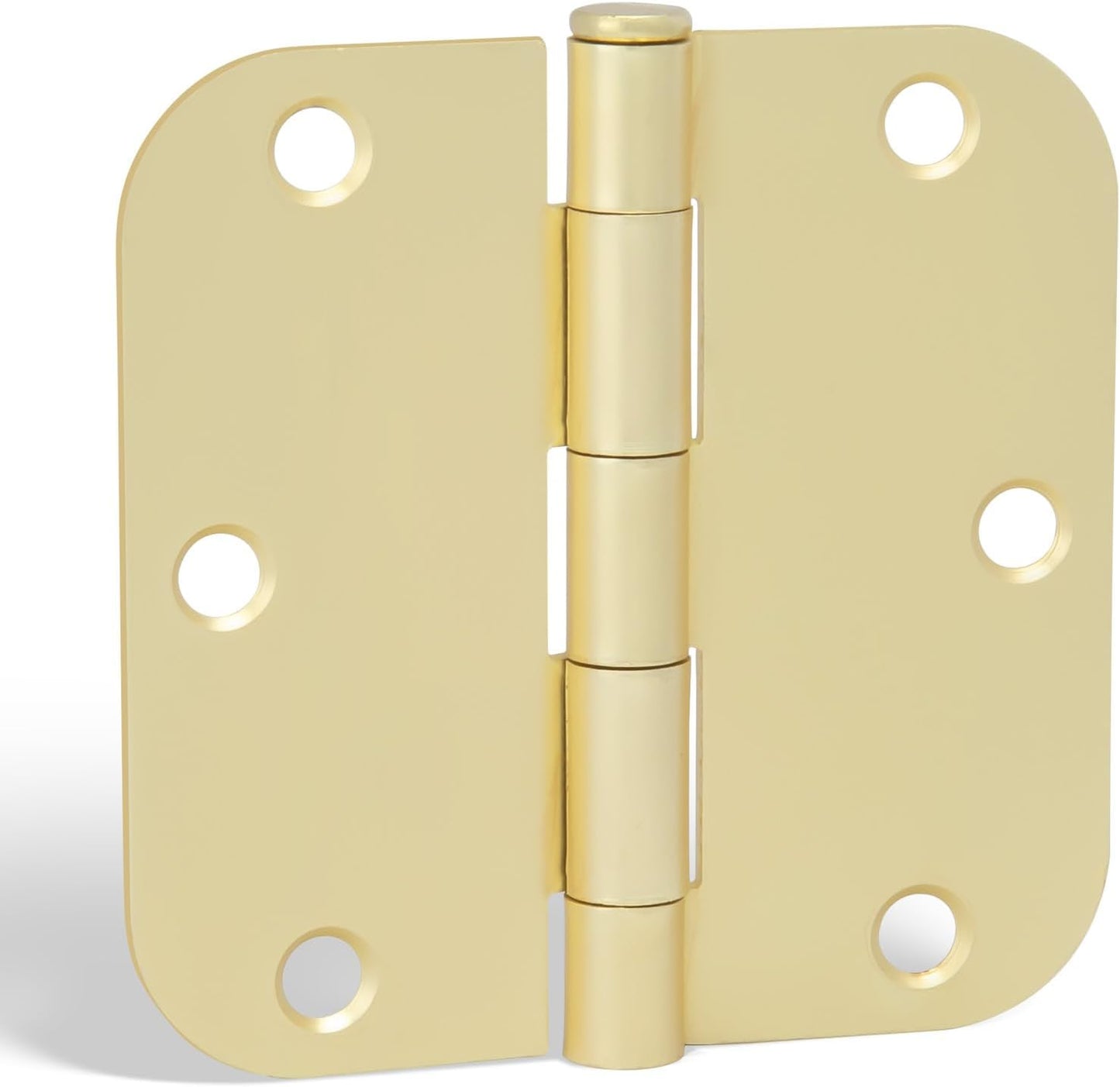 18-Pack Goldenwarm 3.5" Polished Brass Door Hinges - 3.5x3.5" with 5/8" Radius Corners - Bright Gold Interior Hardware