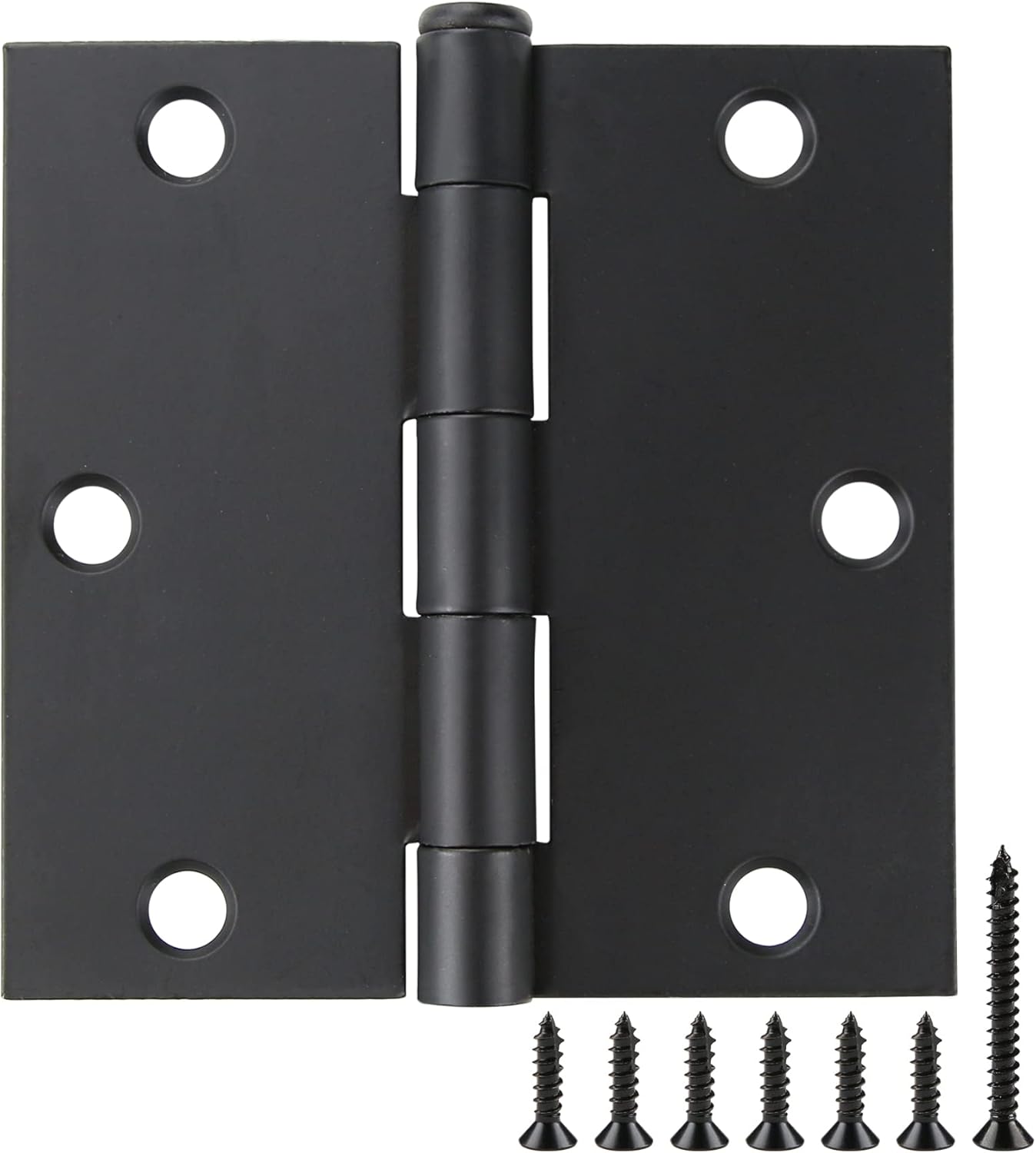 18 Pack Matte Black Heavy-Duty Interior Door Hinges 3.5 x 3.5 Inch with Square Corners - Ideal for Standard Bedroom, Office, RV, Garage, Shed, or Treehouse Doors