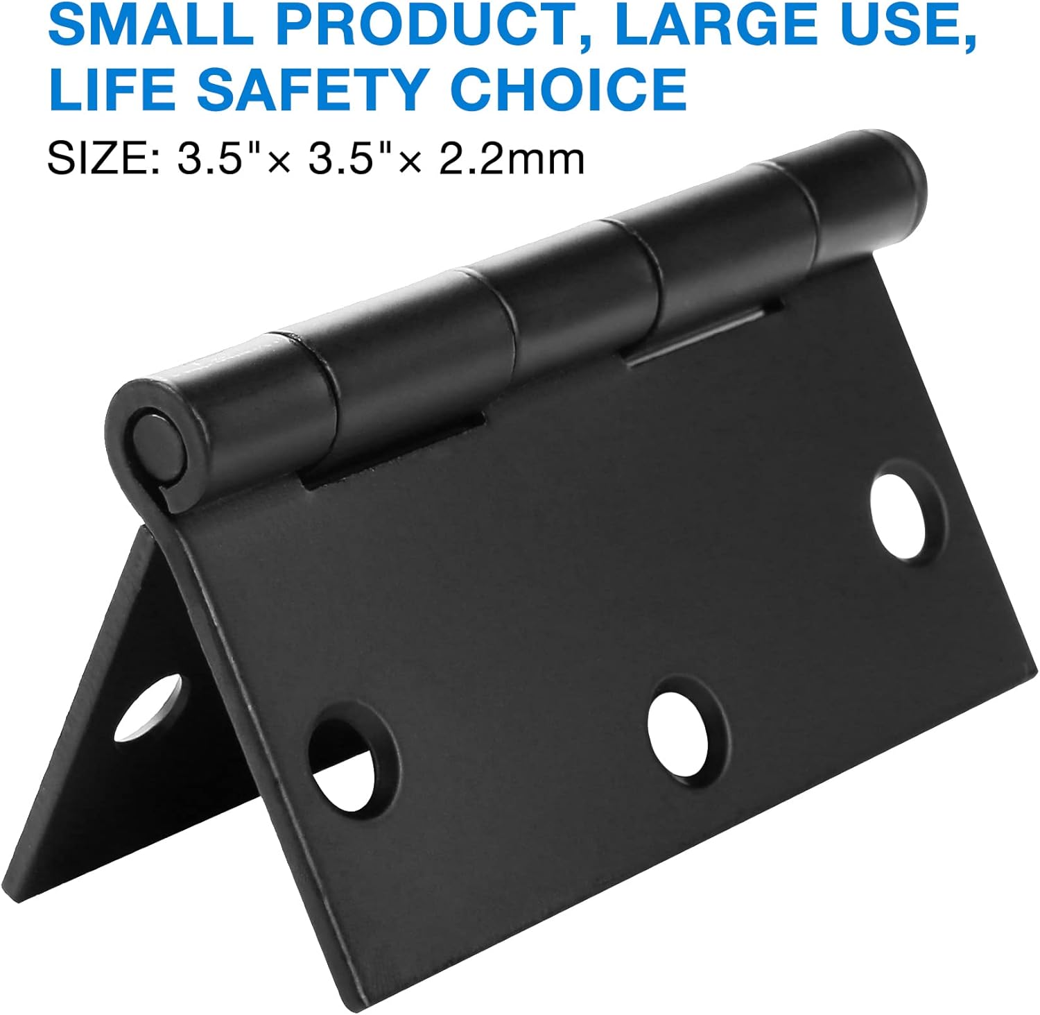18 Pack Matte Black Heavy-Duty Interior Door Hinges 3.5 x 3.5 Inch with Square Corners - Ideal for Standard Bedroom, Office, RV, Garage, Shed, or Treehouse Doors