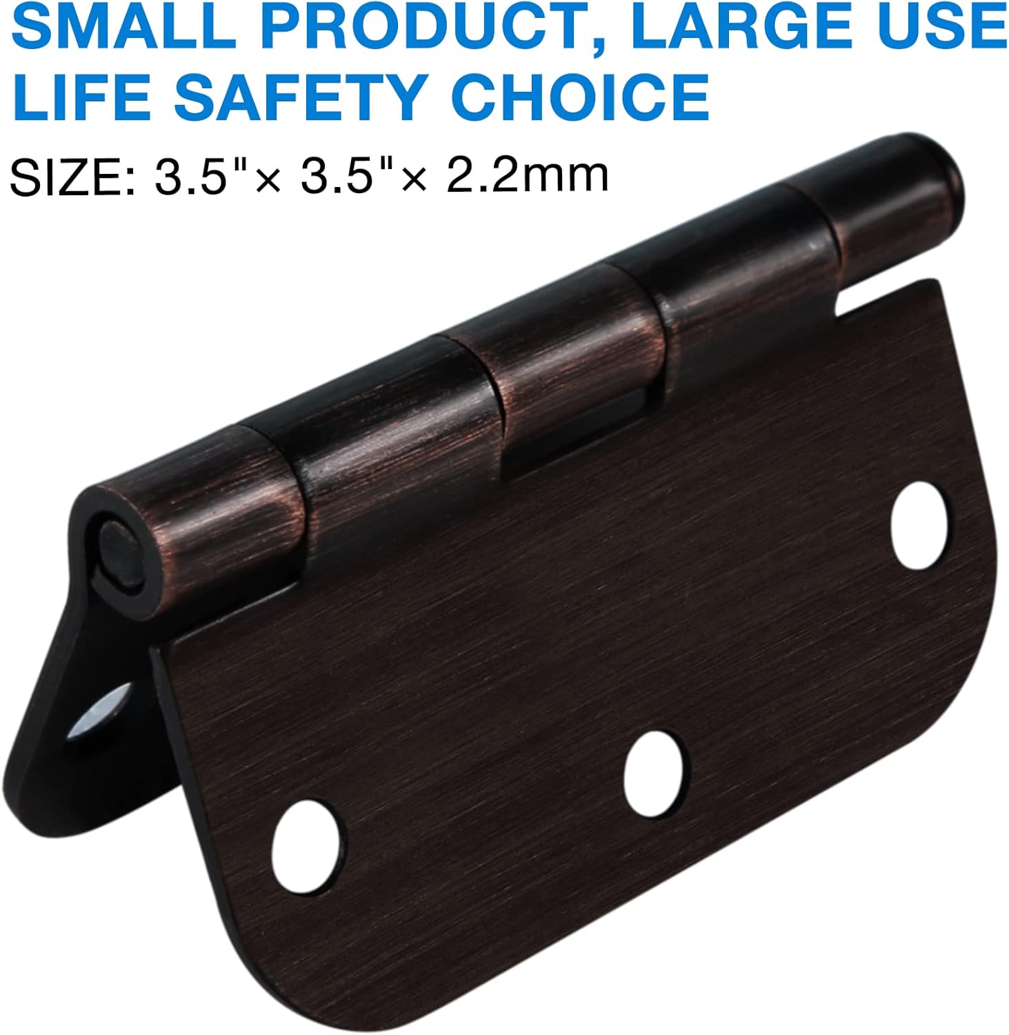 18 Pack Oil Rubbed Bronze Door Hinges 3.5 Inch Rounded 5/8 Radius - Residential Bedroom Door Hardware - Standard Flat Hinges for Indoor Doors