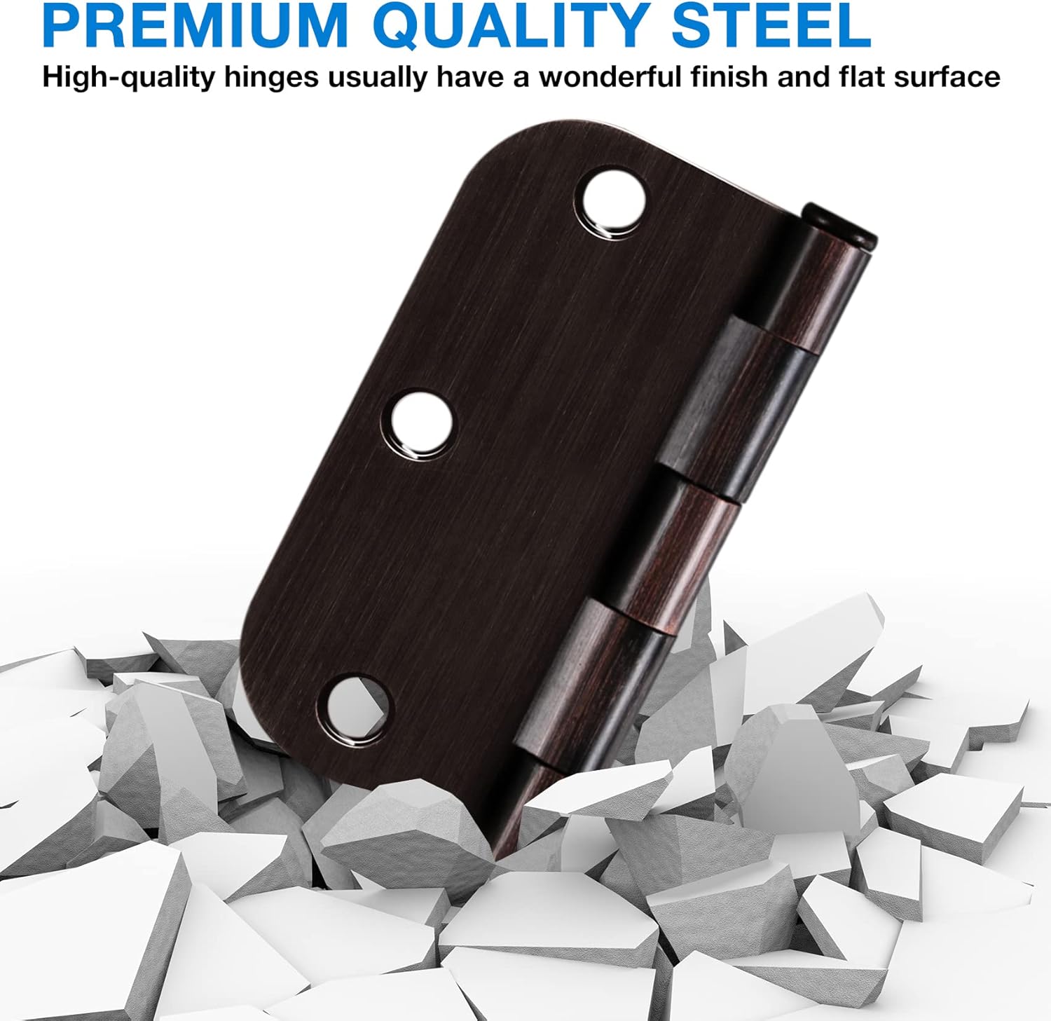 18 Pack Oil Rubbed Bronze Door Hinges 3.5 Inch Rounded 5/8 Radius - Residential Bedroom Door Hardware - Standard Flat Hinges for Indoor Doors