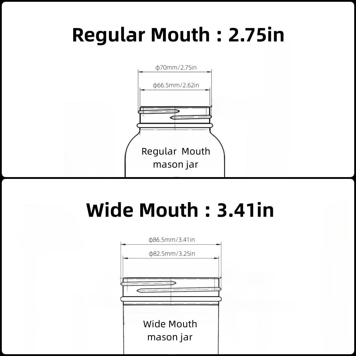 18 Pack Plastic Mason Jar Lids with Silicone Rings - 9 Wide Mouth & 9 Regular Mouth Canning Lids in 9 Colors - Fits Ball, Kerr, and More
