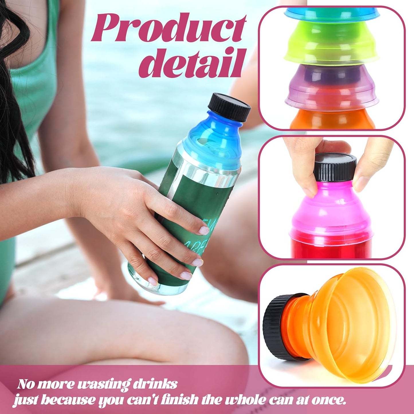 18 PCS Colorful Clear Soda Can Lids - Reusable Bottle Fizz Caps for Beer, Soda, and Drinks - Preserve Freshness and Carbonation - Ideal for Picnics and Parties