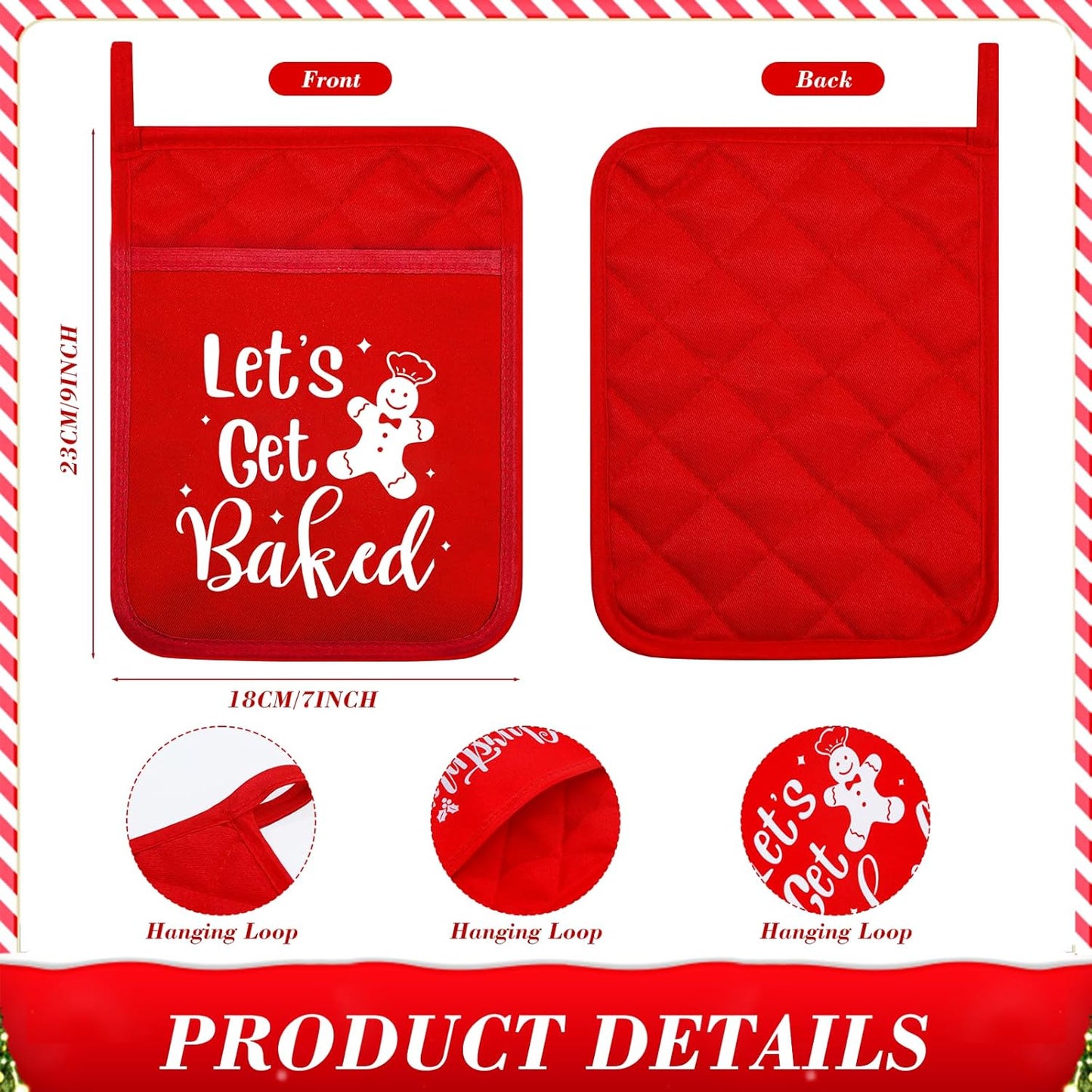 18-Piece Christmas Kitchen Utensil Set with Pot Holders, Silicone Spatula, and Ribbons - Perfect Baking Gifts for Xmas