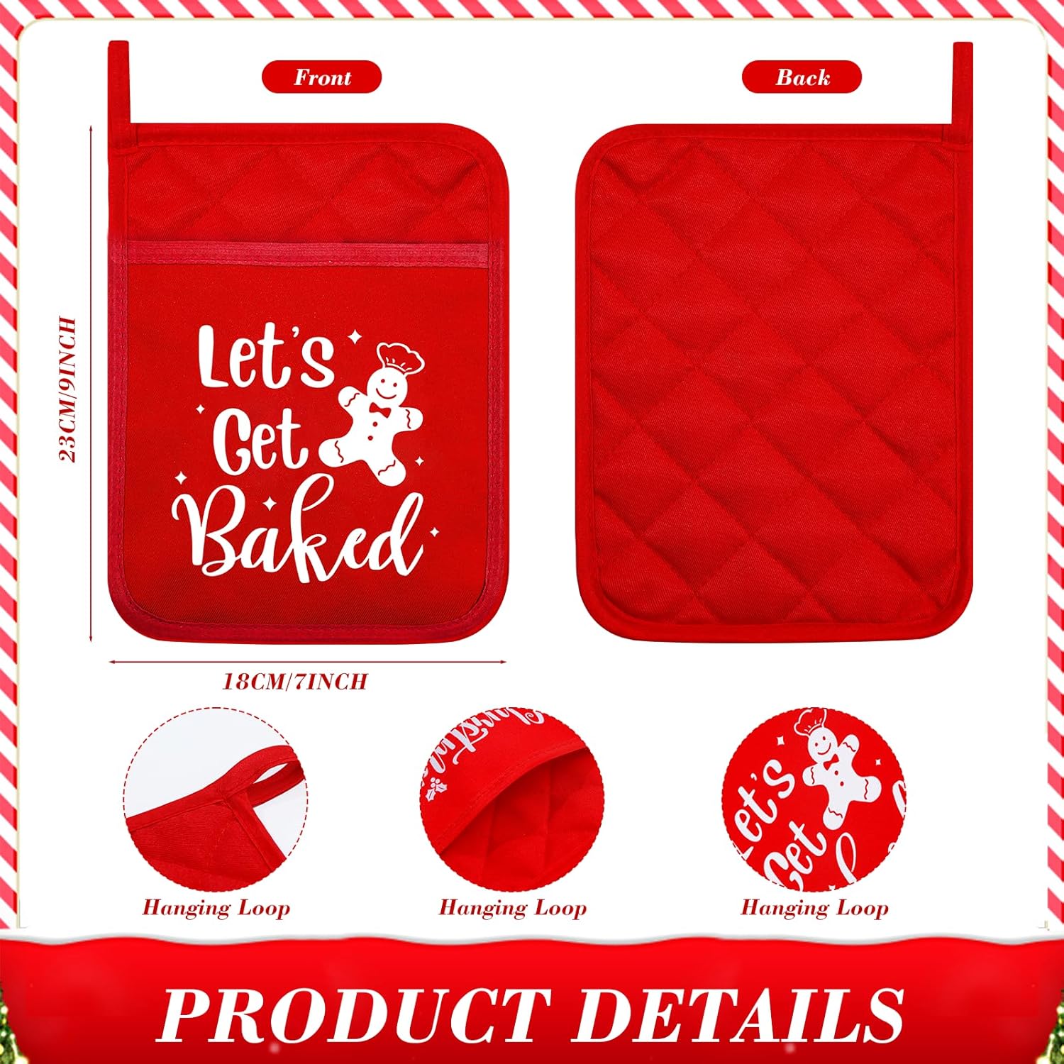 18-Piece Christmas Kitchen Utensil Set with Pot Holders, Silicone Spatula, and Ribbons - Perfect Baking Gifts for Xmas