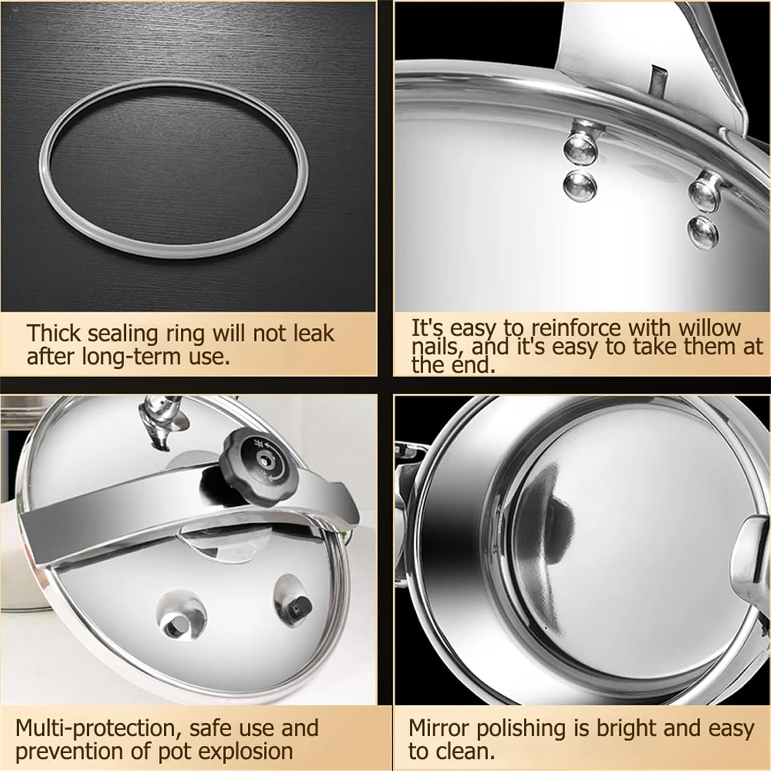 18 Quart Stainless Steel Pressure Cooker for Commercial Use - Large Canning Pot for Industry, 18qt