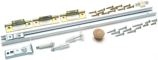 18" Steel White Bifold Closet Track Kit - Easy Installation, Smooth Operation - 1 Kit