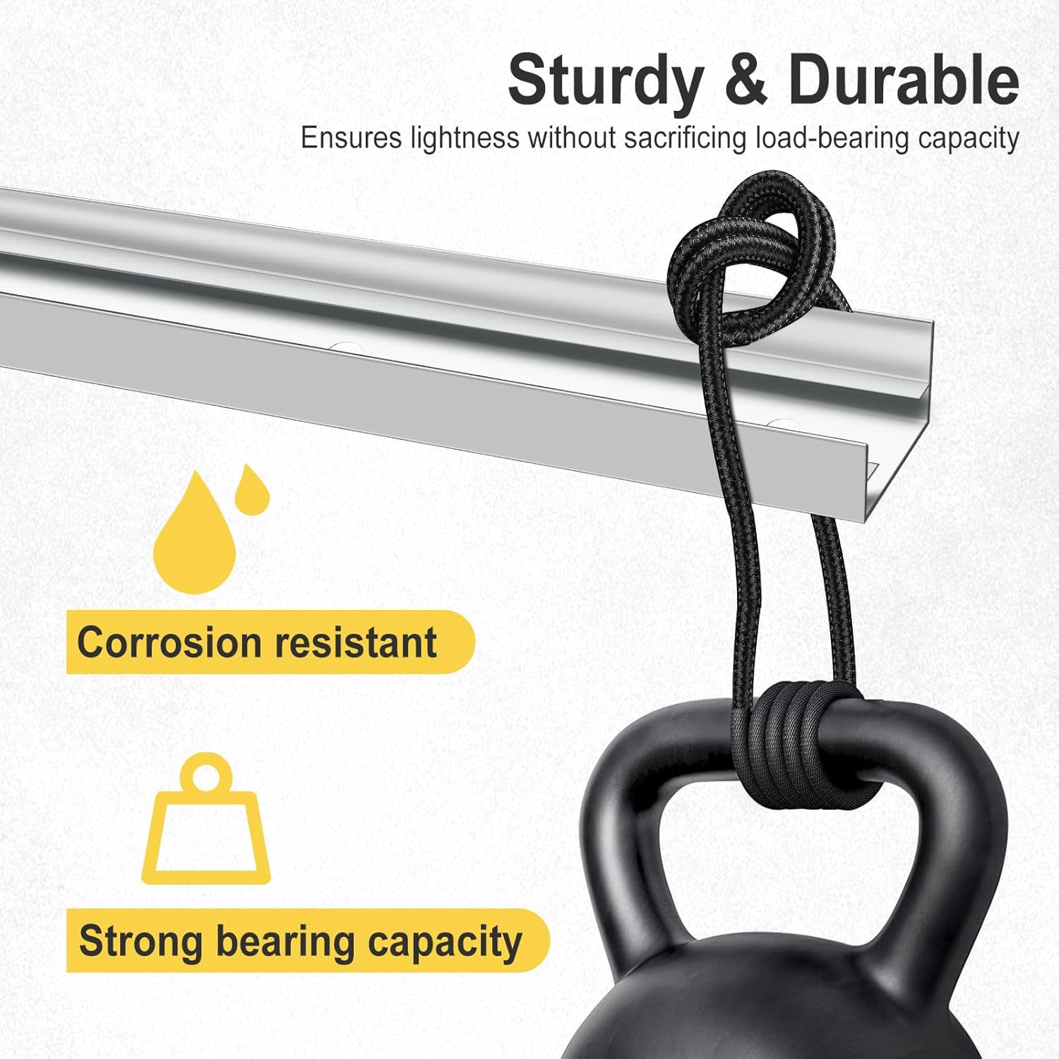 18" Steel White Bifold Closet Track Kit - Easy Installation, Smooth Operation - 1 Kit