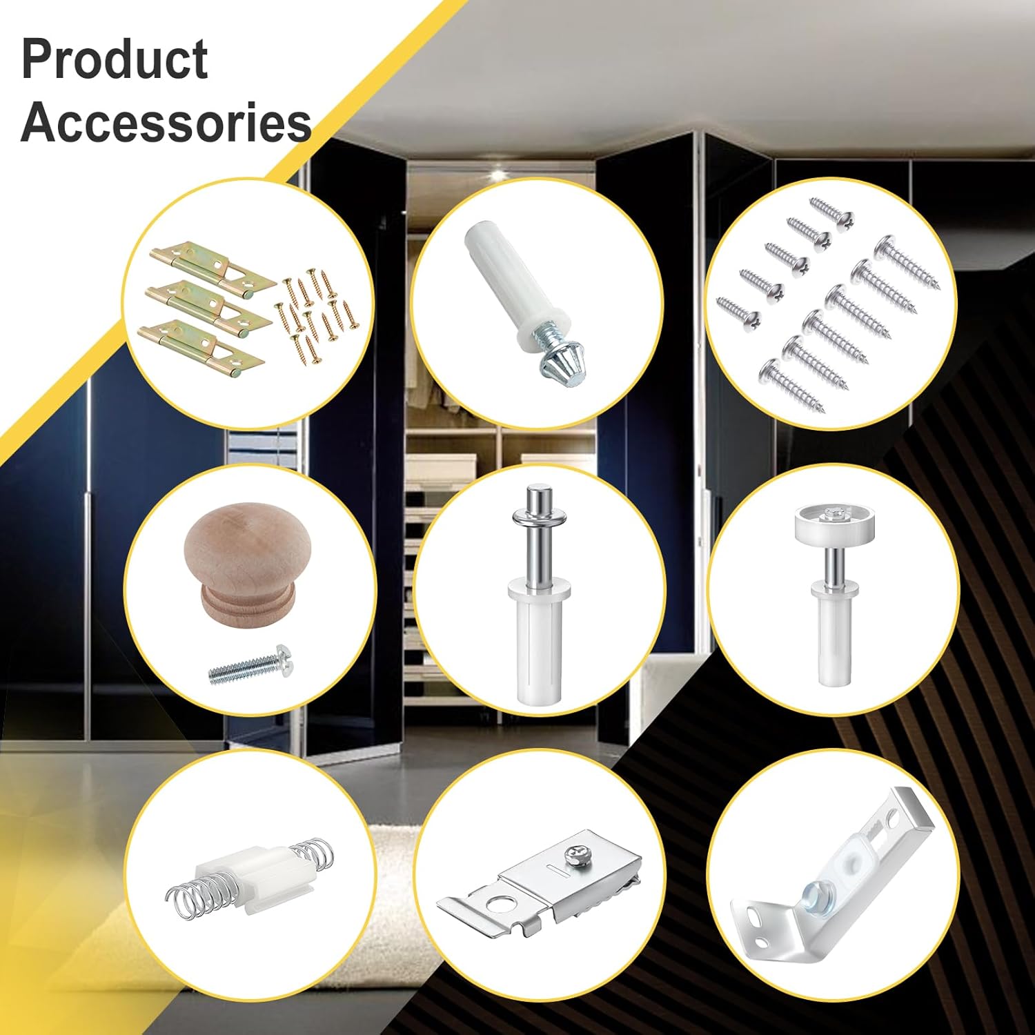 18" Steel White Bifold Closet Track Kit - Easy Installation, Smooth Operation - 1 Kit