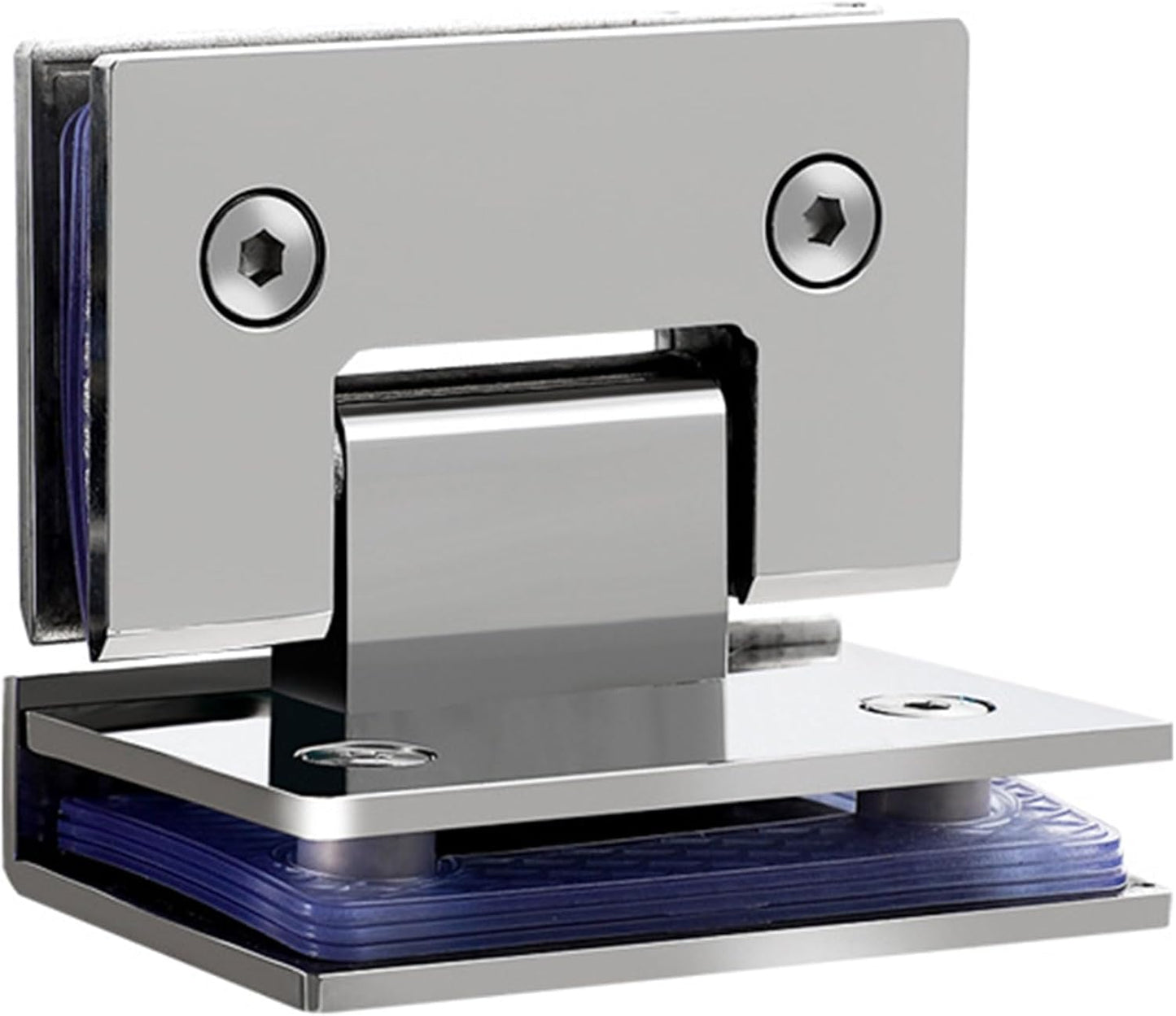 180 Degree Brass Glass Shower Door Hinges Kit, Heavy-Duty Replacement for 10-12mm Frameless Doors, Chrome Finish