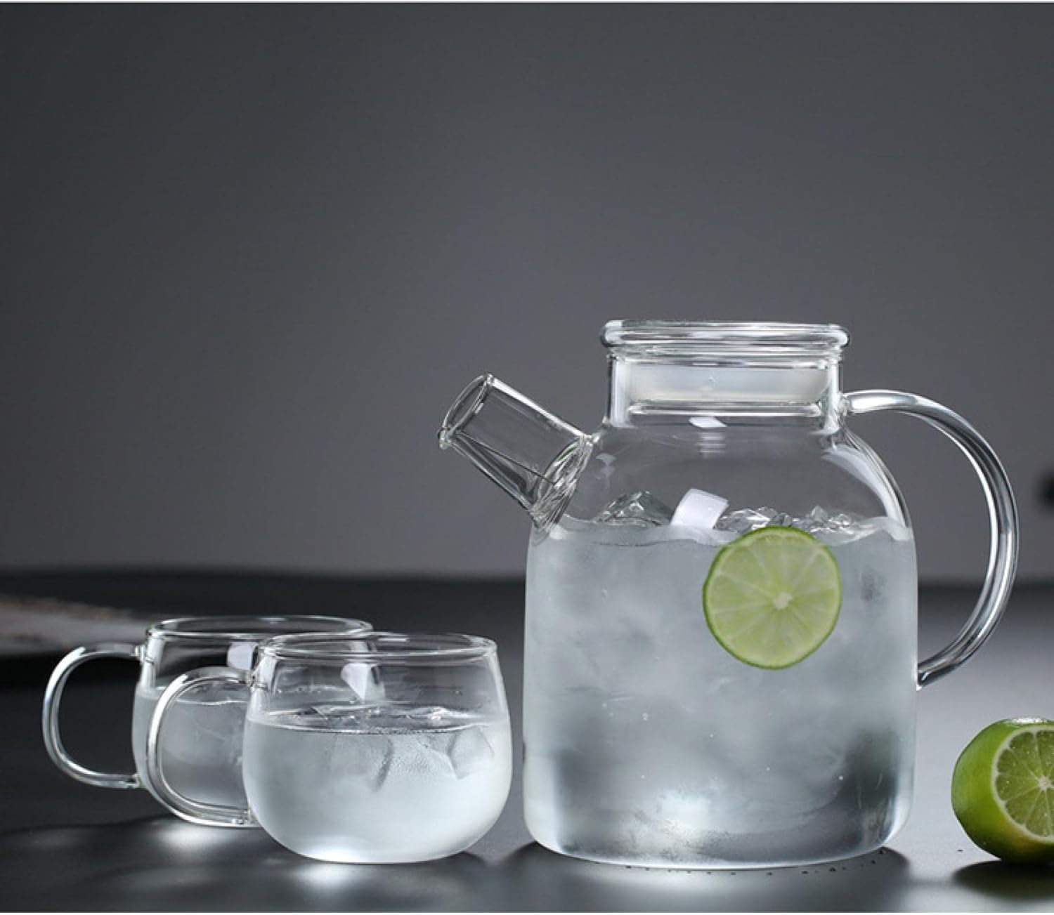 1800ml ZUKKY Thickened Heat-Resistant Glass Teapot with Bamboo Lid - High Borosilicate Glass Cold Brewed Fruit Flower Tea Pot