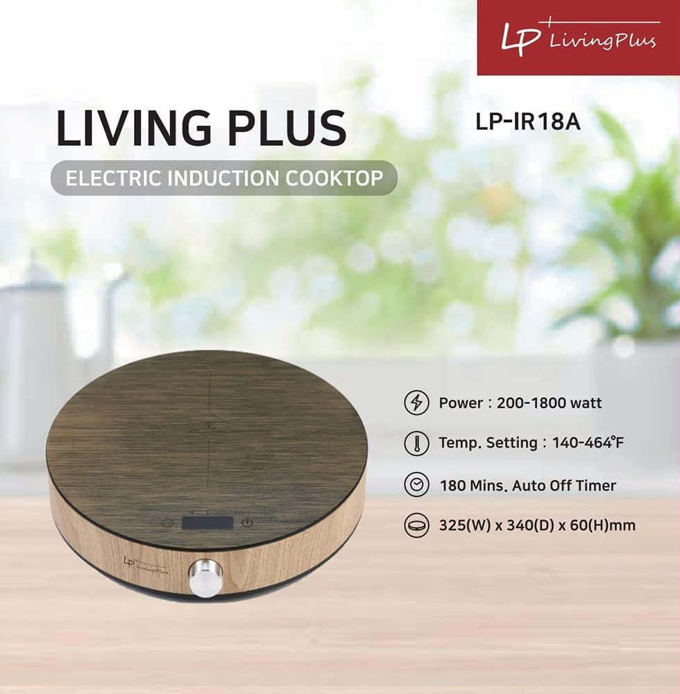 1800W Induction Cooktop Countertop Burner with 3 Hour Timer - LP Living Plus