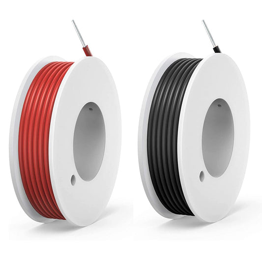 18AWG Silicone Electrical Wire Cable 2 Colors - 13.2ft Each - 18 Gauge Stranded Tinned Copper Wire - Flexible and Soft for DIY Projects