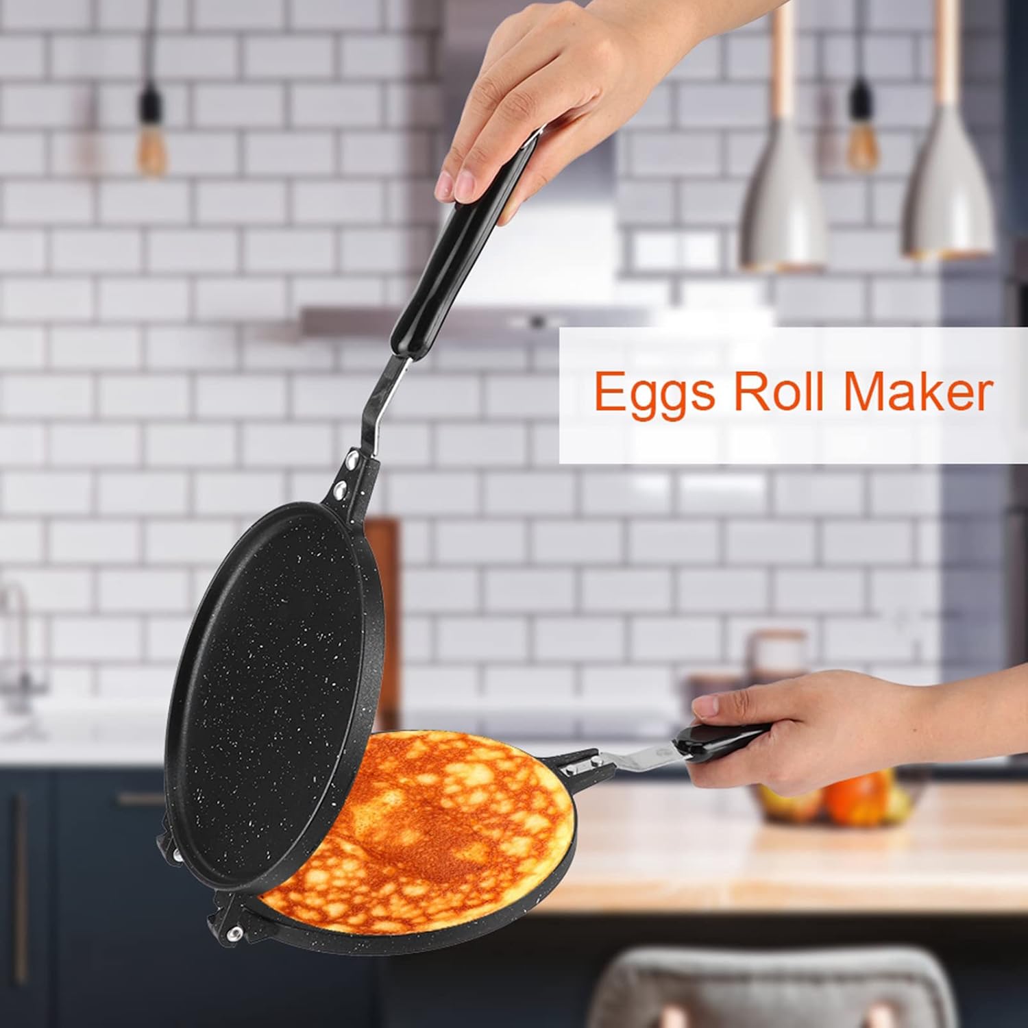 18cm Round Pancake Maker Non-Stick Waffle Baking Pan - Aluminum Alloy Ice Cream Cone Egg Rolls Kitchen Tool