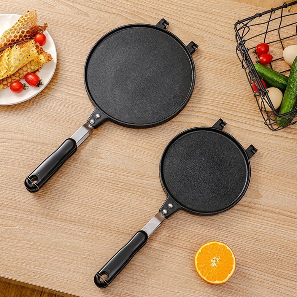 18cm Round Pancake Maker Non-Stick Waffle Baking Pan - Aluminum Alloy Ice Cream Cone Egg Rolls Kitchen Tool