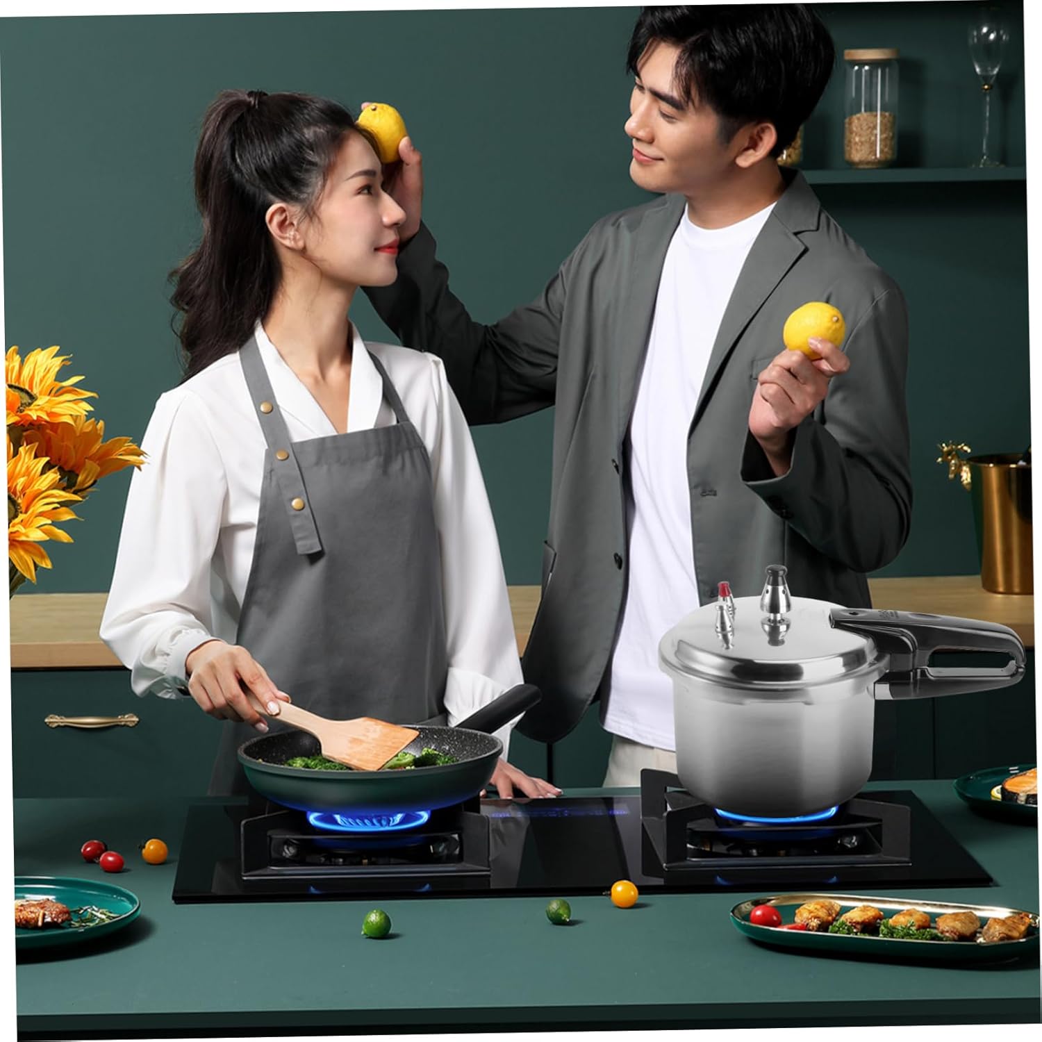 18cm VOSAREA Mini Pressure Cooker: Induction Compatible High Pressure Cooking Pot for Quick Meals and Canning