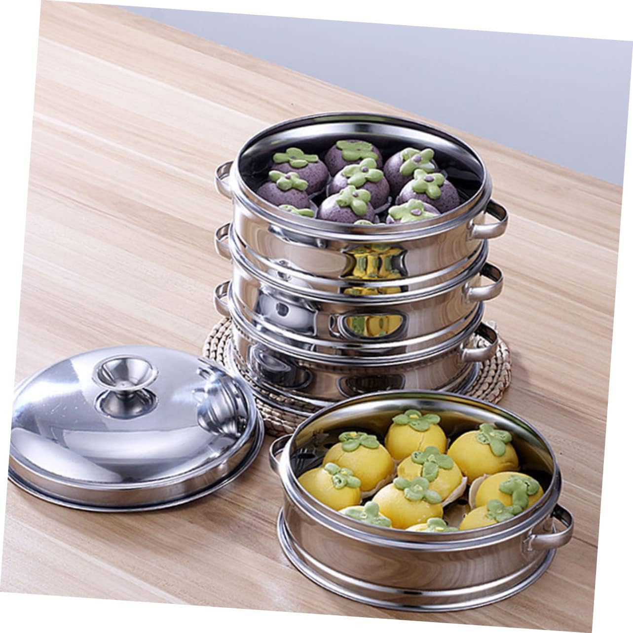 18cm Zerodeko Steamer Basket with Lid - Ideal for Steaming Dim Sum, Dumplings, Buns, and Vegetables - Kitchen Cooking Accessory