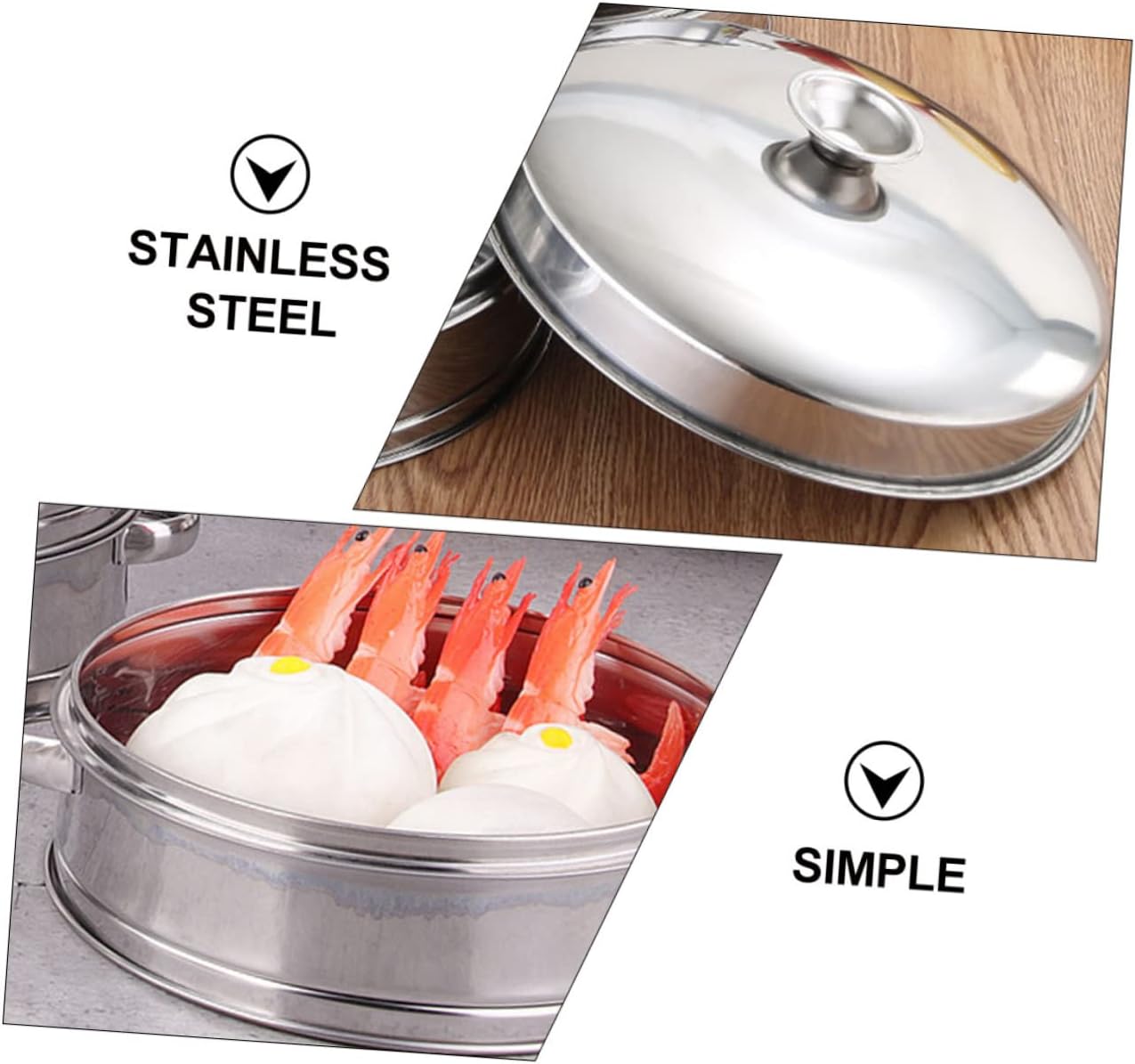 18cm Zerodeko Steamer Basket with Lid - Ideal for Steaming Dim Sum, Dumplings, Buns, and Vegetables - Kitchen Cooking Accessory